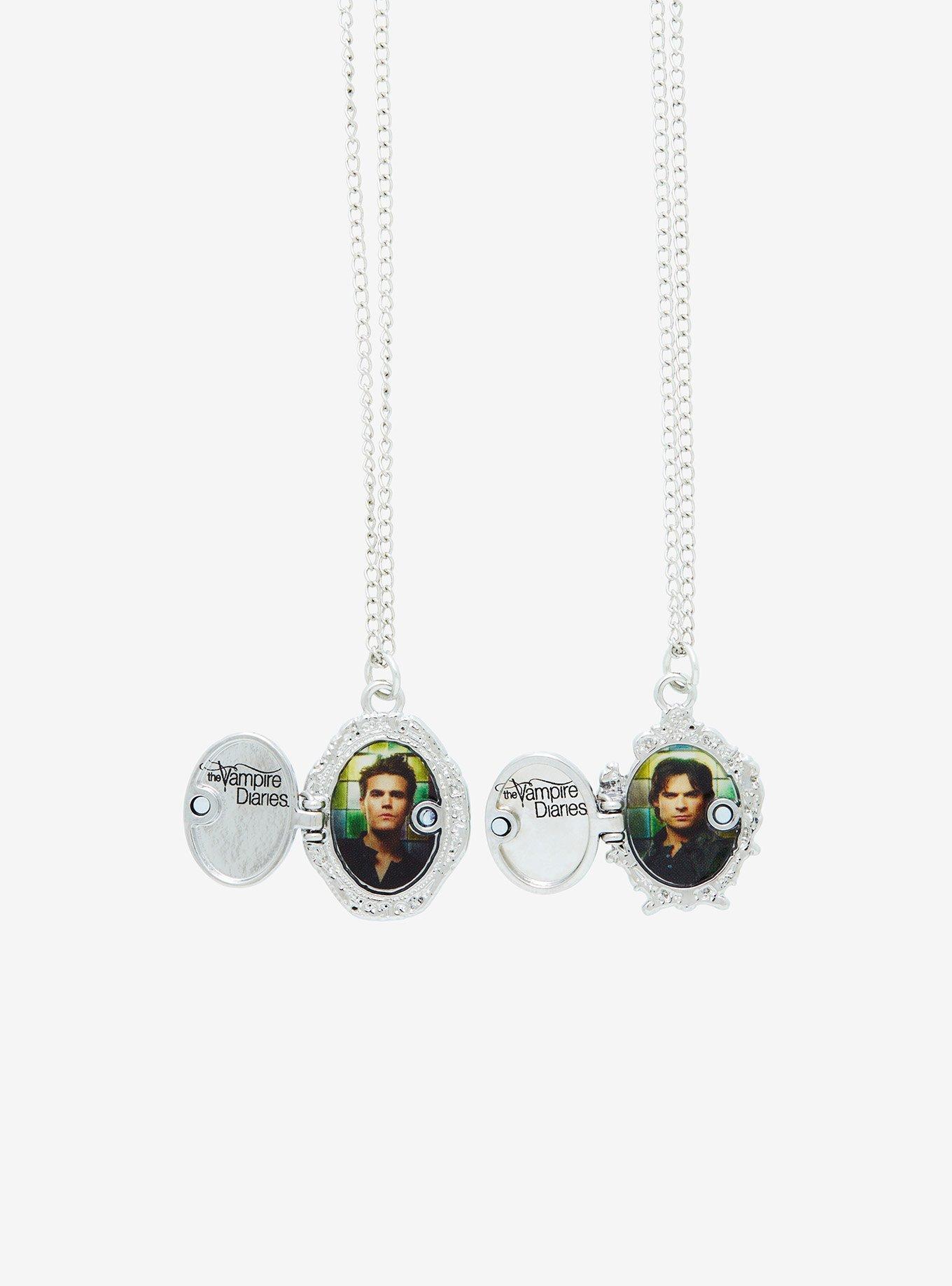 The Vampire Diaries Stefan & Damon Locket Best Friend Necklace Set, , alternate