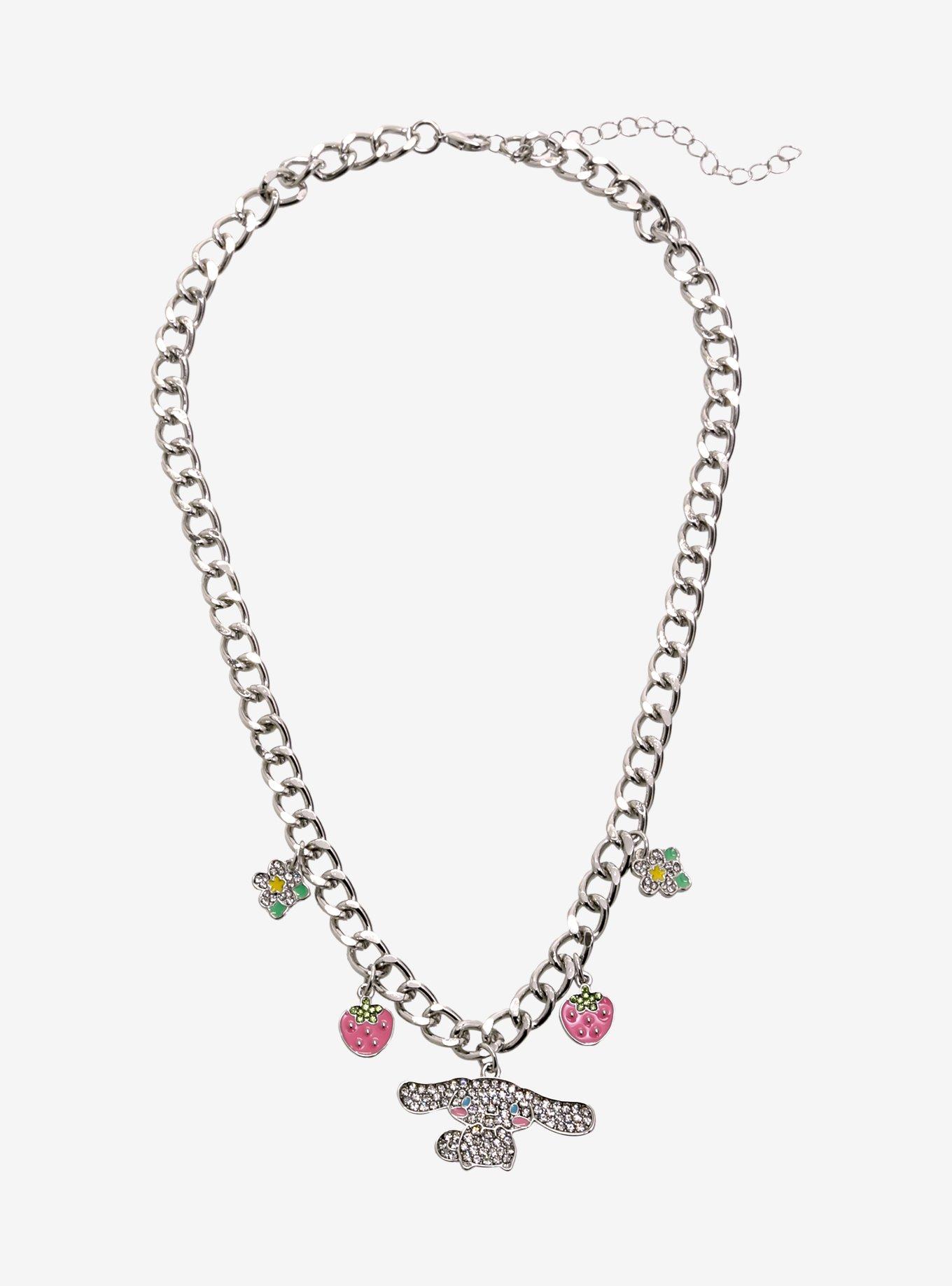 Cinnamoroll Strawberry Bling Chain Necklace, , alternate
