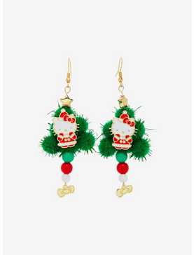 Hello Kitty Christmas Tree Drop Earrings, , hi-res