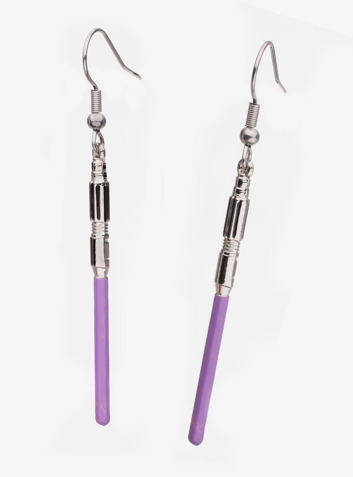 Star Wars Mace Windu Lightsaber Drop Earrings, , alternate