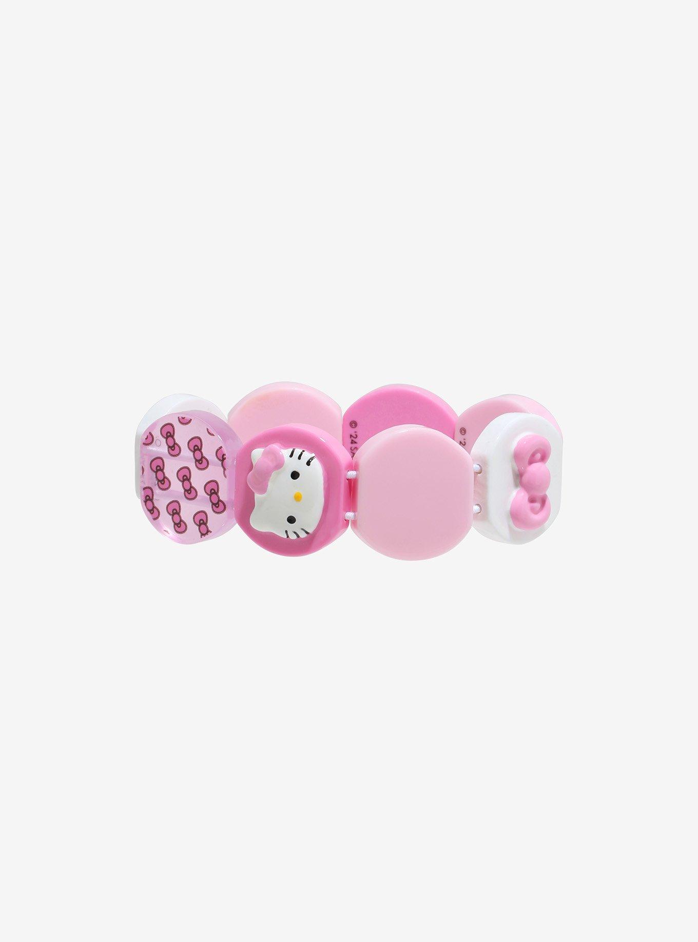 Hello Kitty Pink & White Icons Bead Bracelet, , hi-res