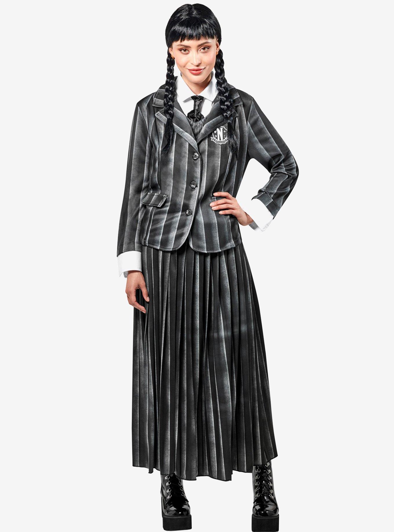 Wednesday Nevermore Academy Black Uniform Adult Costume, BLACK, alternate
