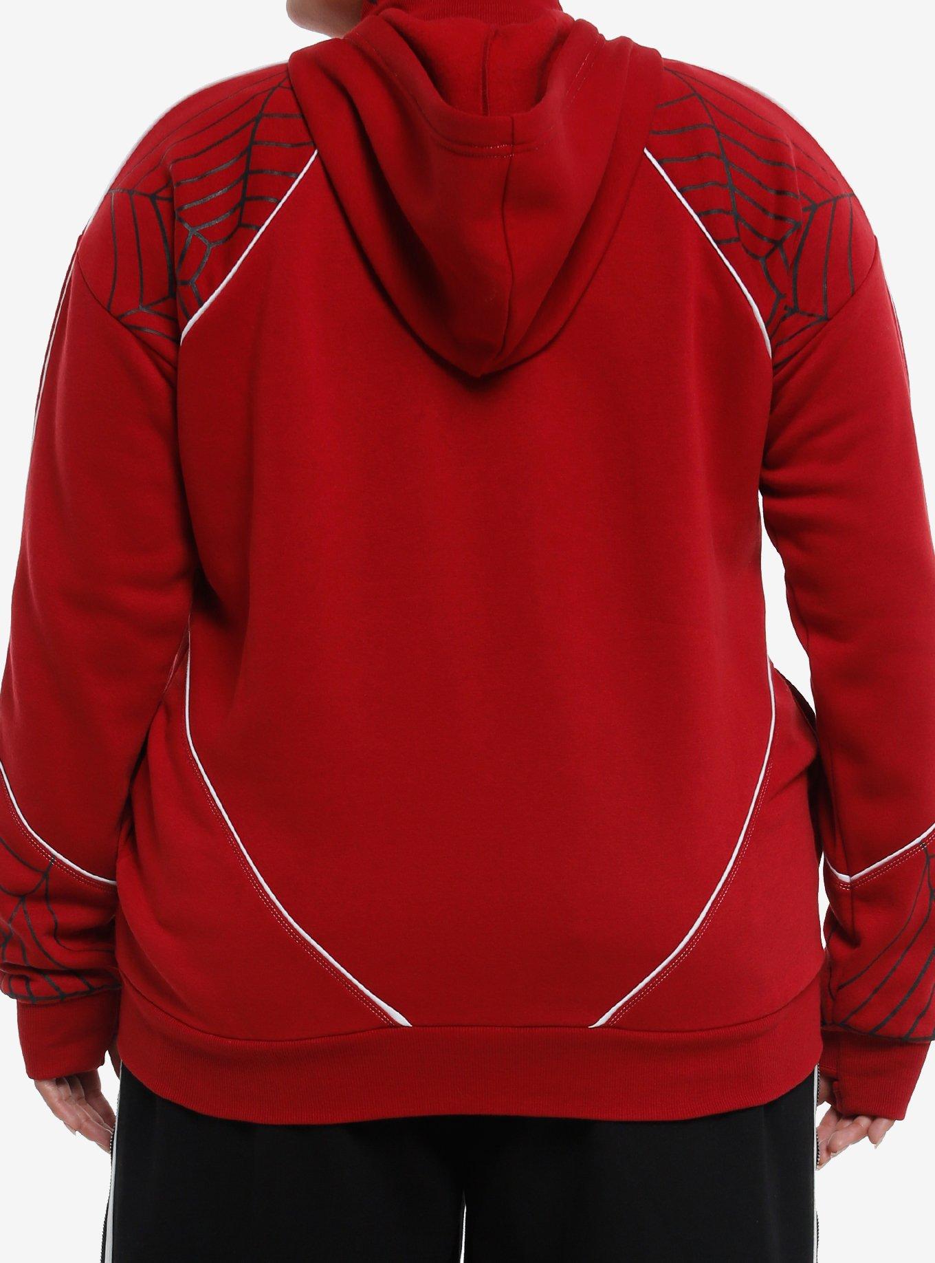 Her Universe Marvel Madame Web Cassie Webb Hoodie Plus Size, RED  BLACK, alternate