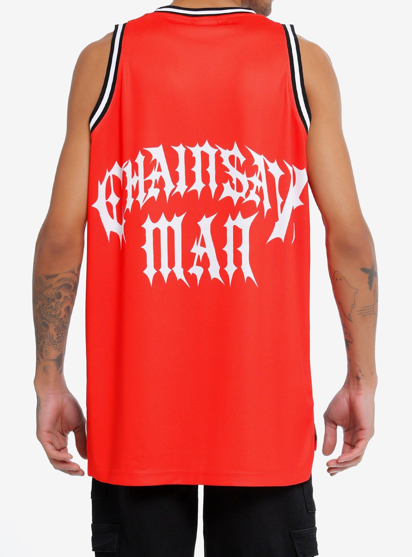 Chainsaw Man Varsity Basketball Jersey Tank Top, RED, alternate