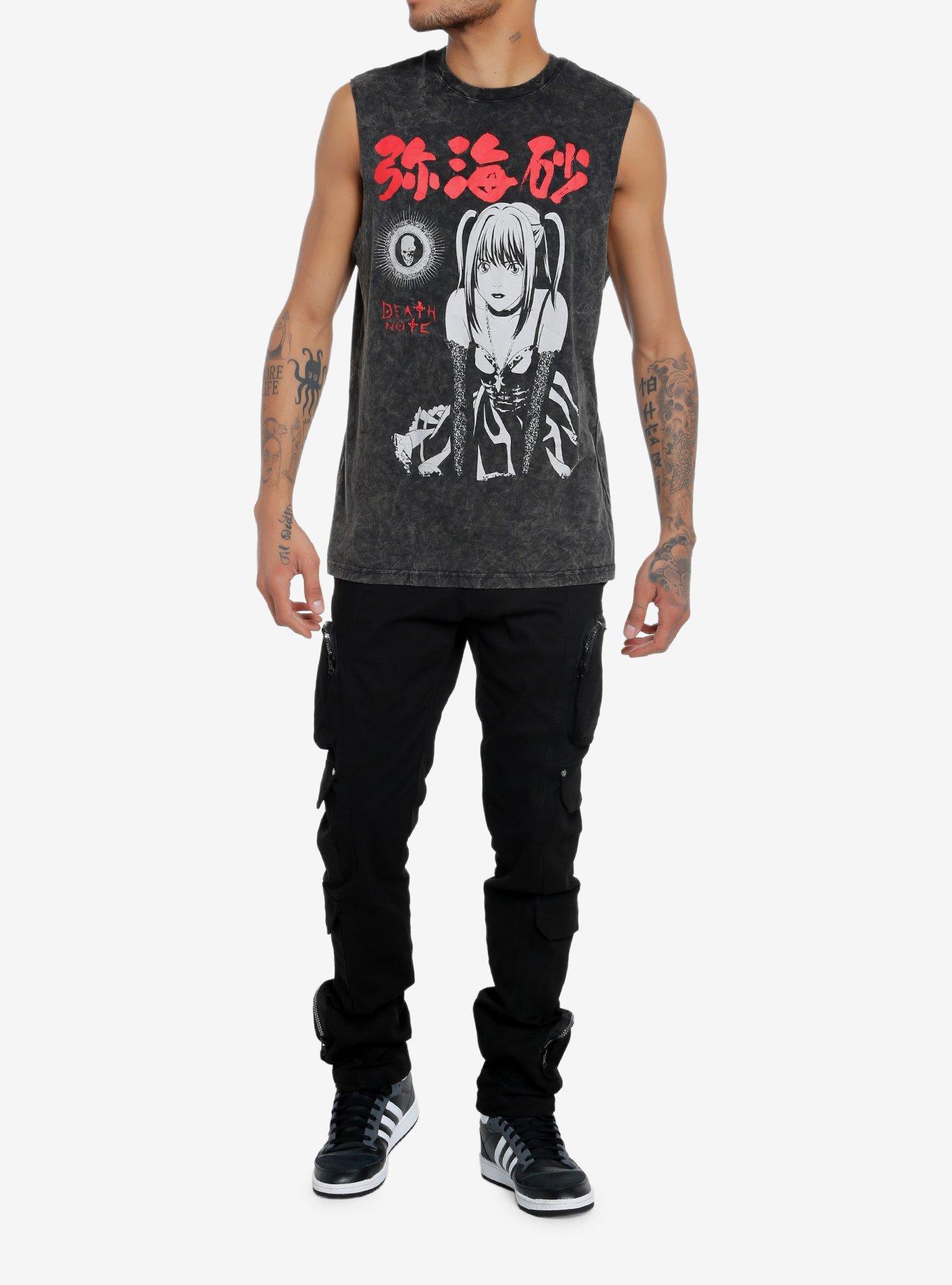 Death Note Misa Dark Wash Muscle Tank Top, BLACK, alternate