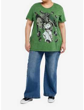 Coraline The Beldam Green Wash Boyfriend Fit Girls T-Shirt Plus Size, , hi-res