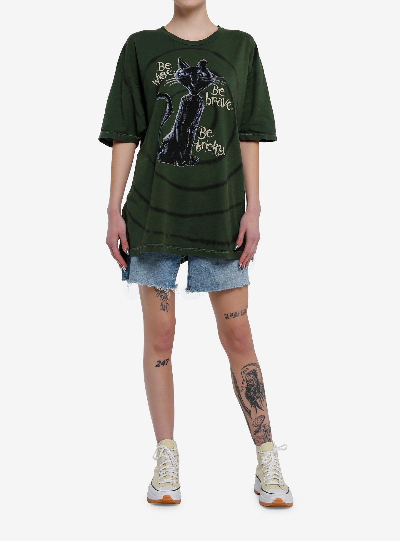 Coraline Collage Green Dark Wash Girls Oversized T-Shirt, MULTI, alternate