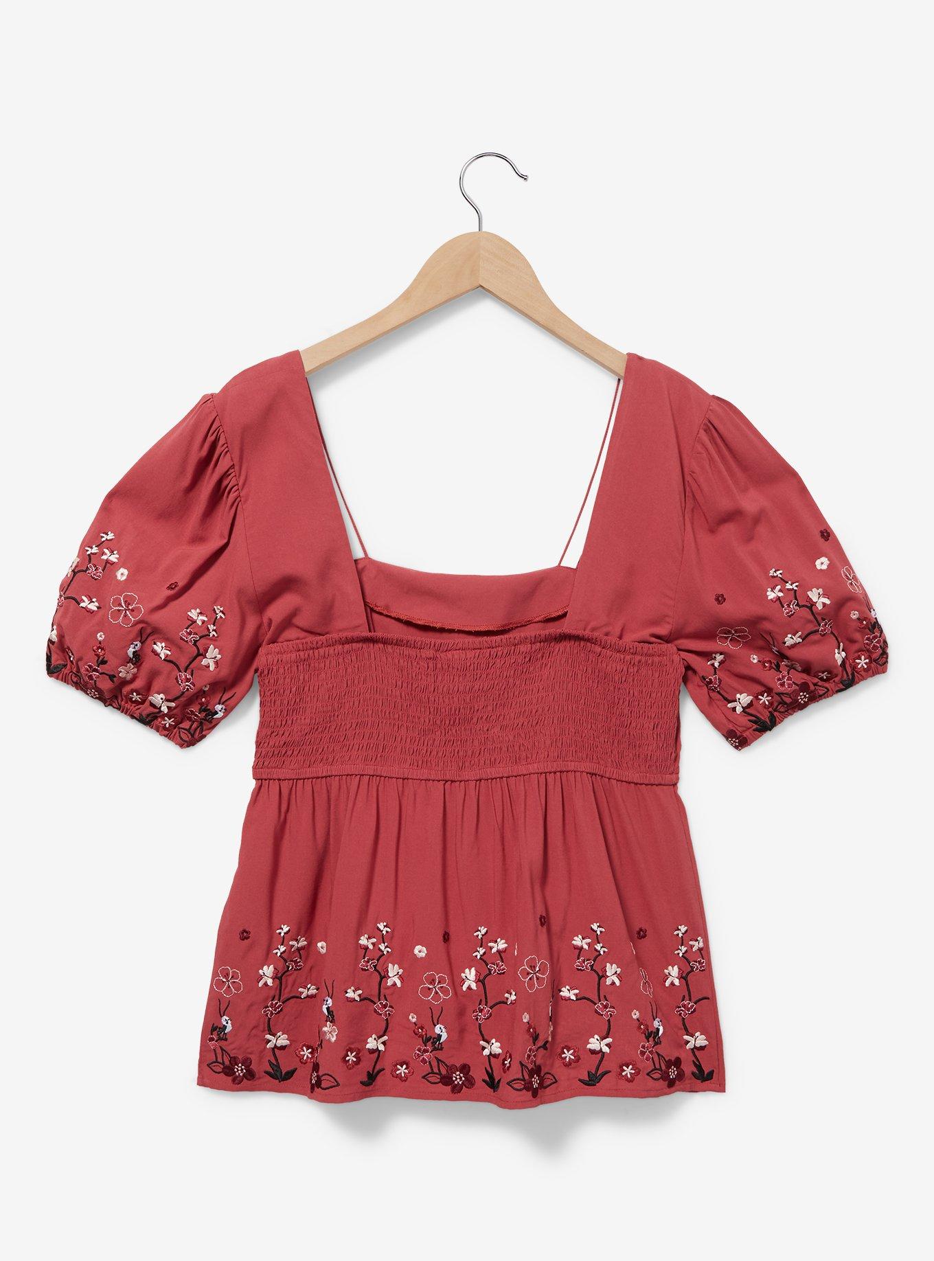 Disney Mulan Cherry Blossom Smocked Top Plus Size, , hi-res