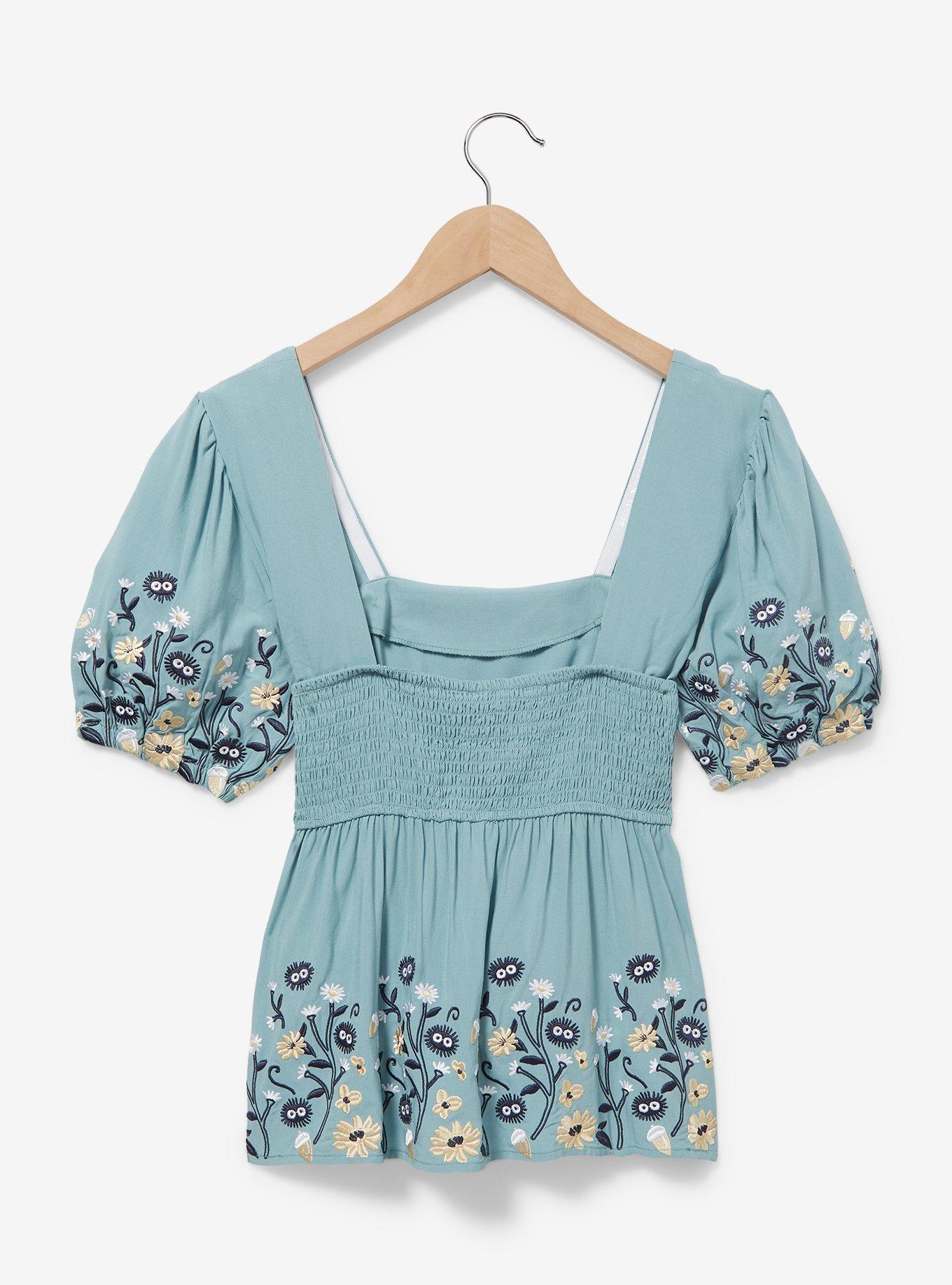Studio Ghibli Spirited Away Floral Soot Sprites Smock Blouse, MULTI, alternate