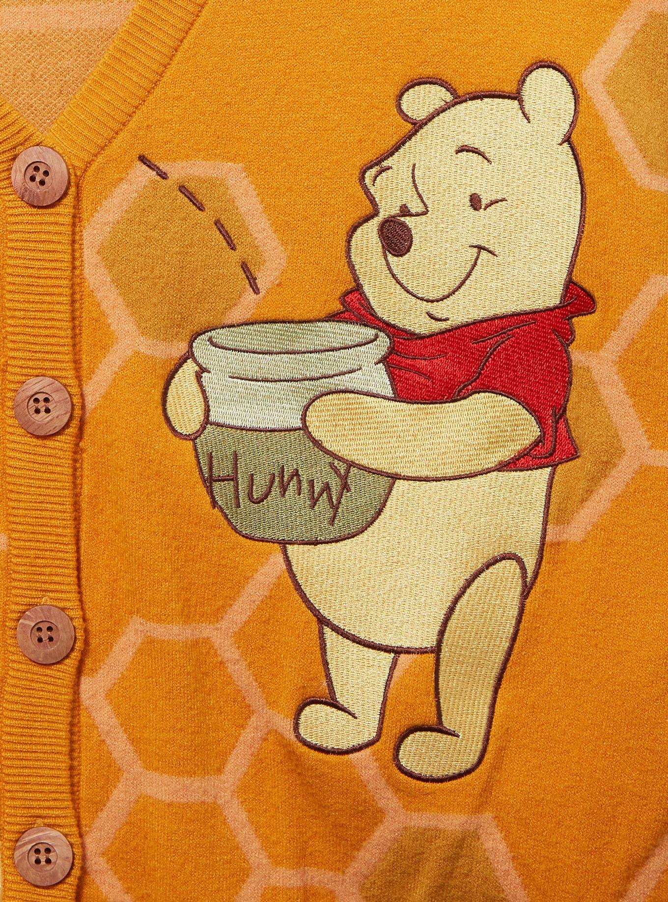 Disney Winnie the Pooh Honeycomb Pooh Bear Plus Size Cardigan, GOLDEN ROD YELLOW, alternate