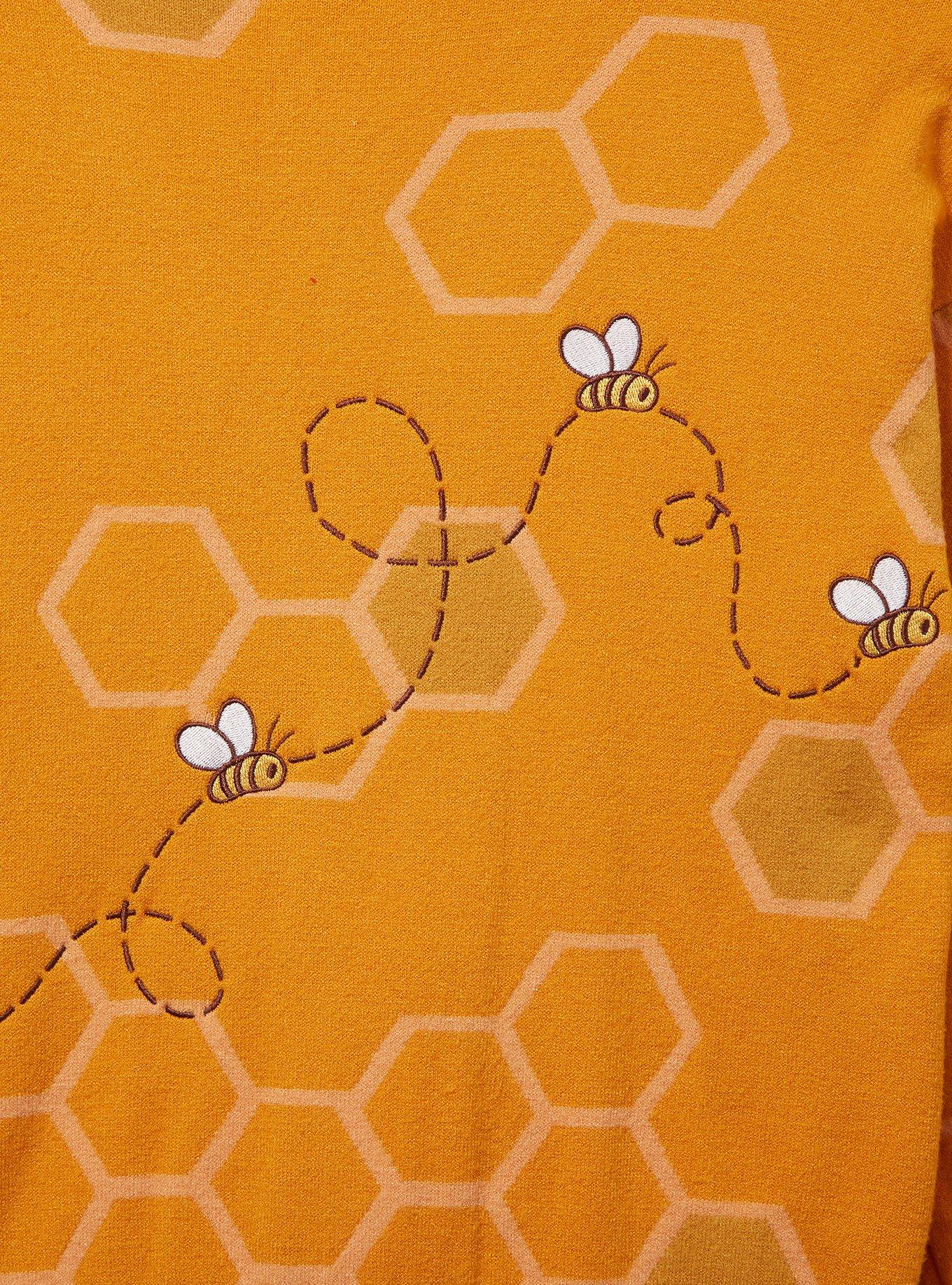 Disney Winnie the Pooh Honeycomb Pooh Bear Plus Size Cardigan, GOLDEN ROD YELLOW, alternate