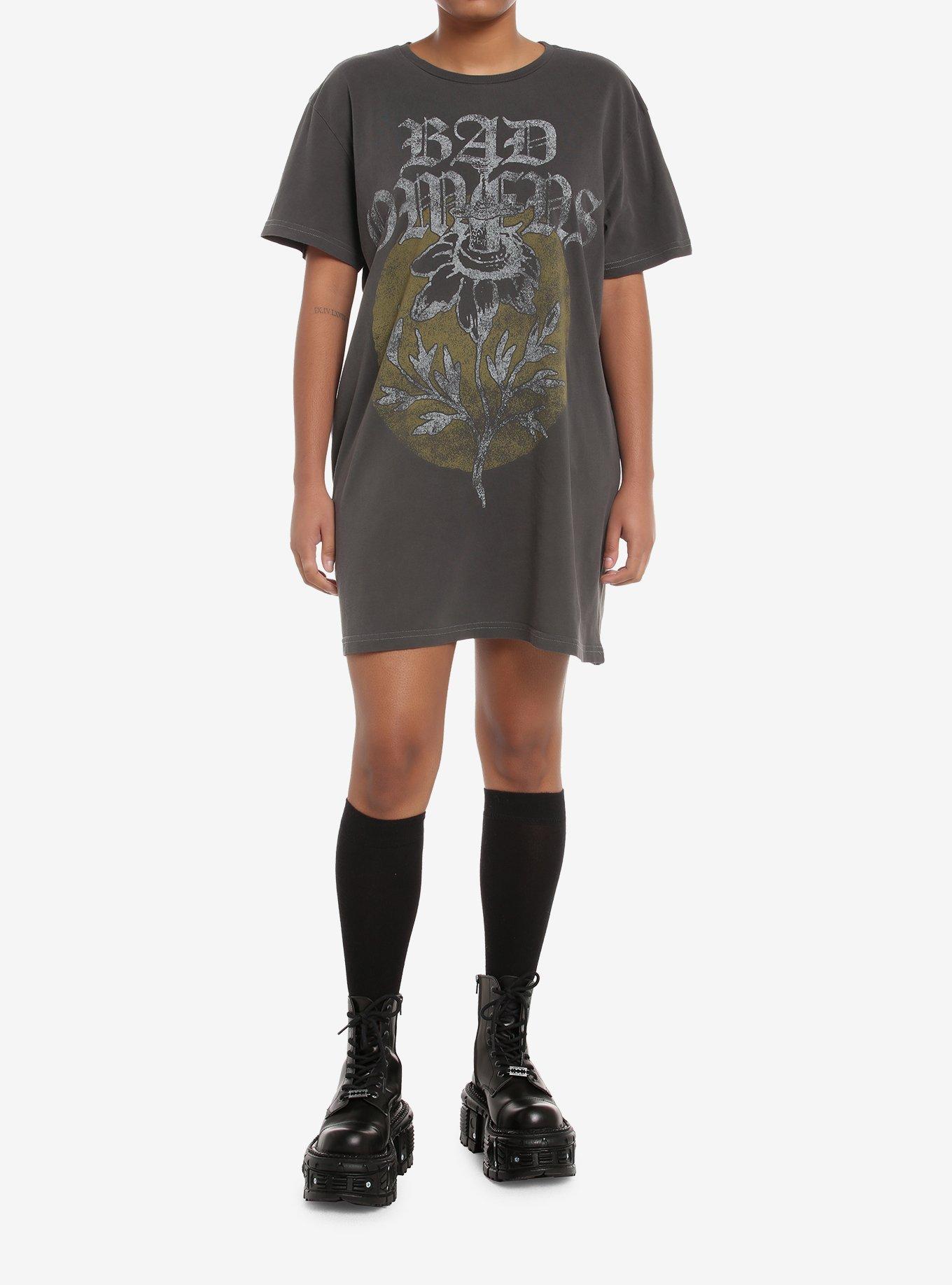 Bad Omens Flower T-Shirt Dress, GREY, alternate