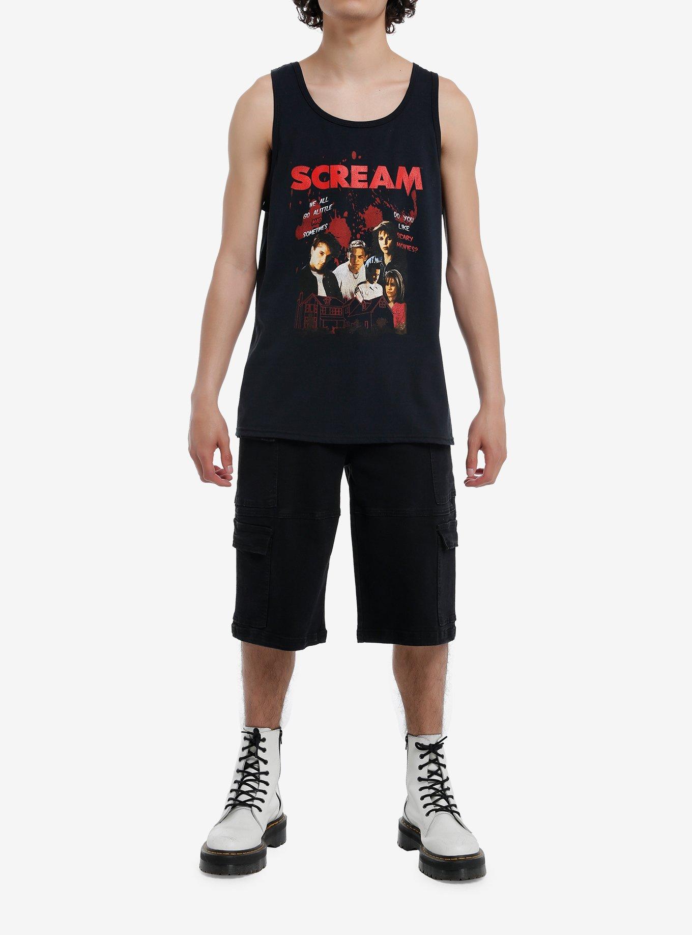 Scream Blood Splatter Tank Top, BLACK, alternate