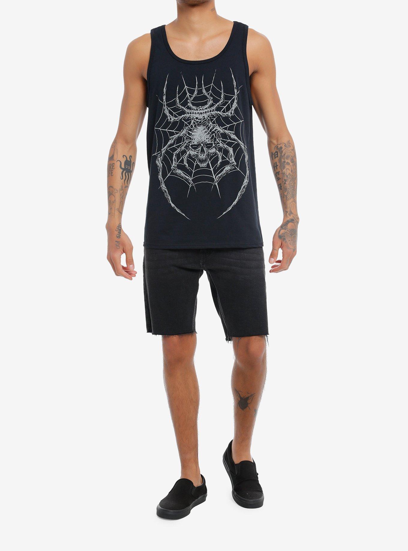Vampire Freaks Skull Spider Tank Top, BLACK, alternate