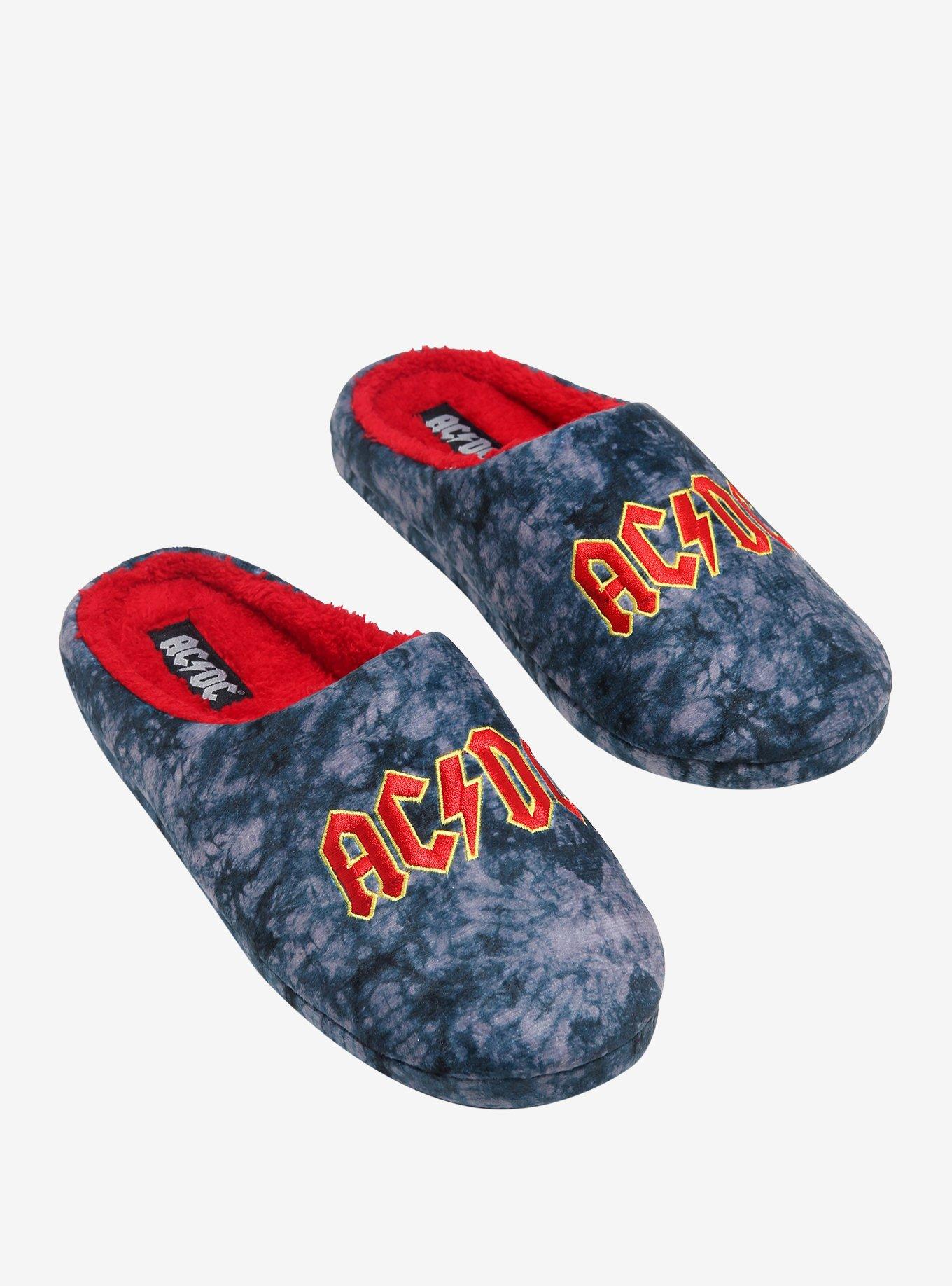 AC/DC Tie-Dye Plush Slippers, , hi-res