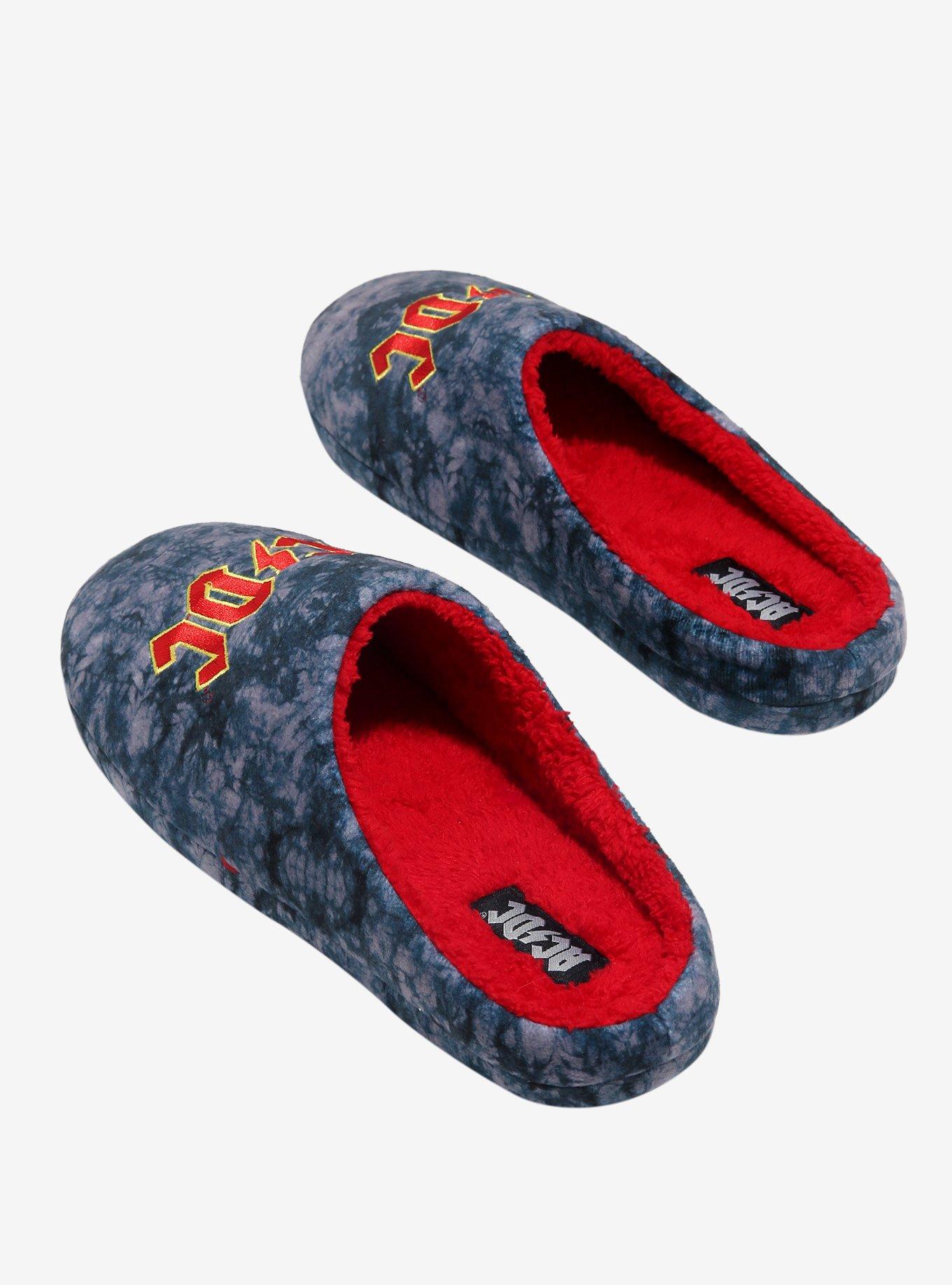 AC/DC Tie-Dye Plush Slippers, MULTI, alternate