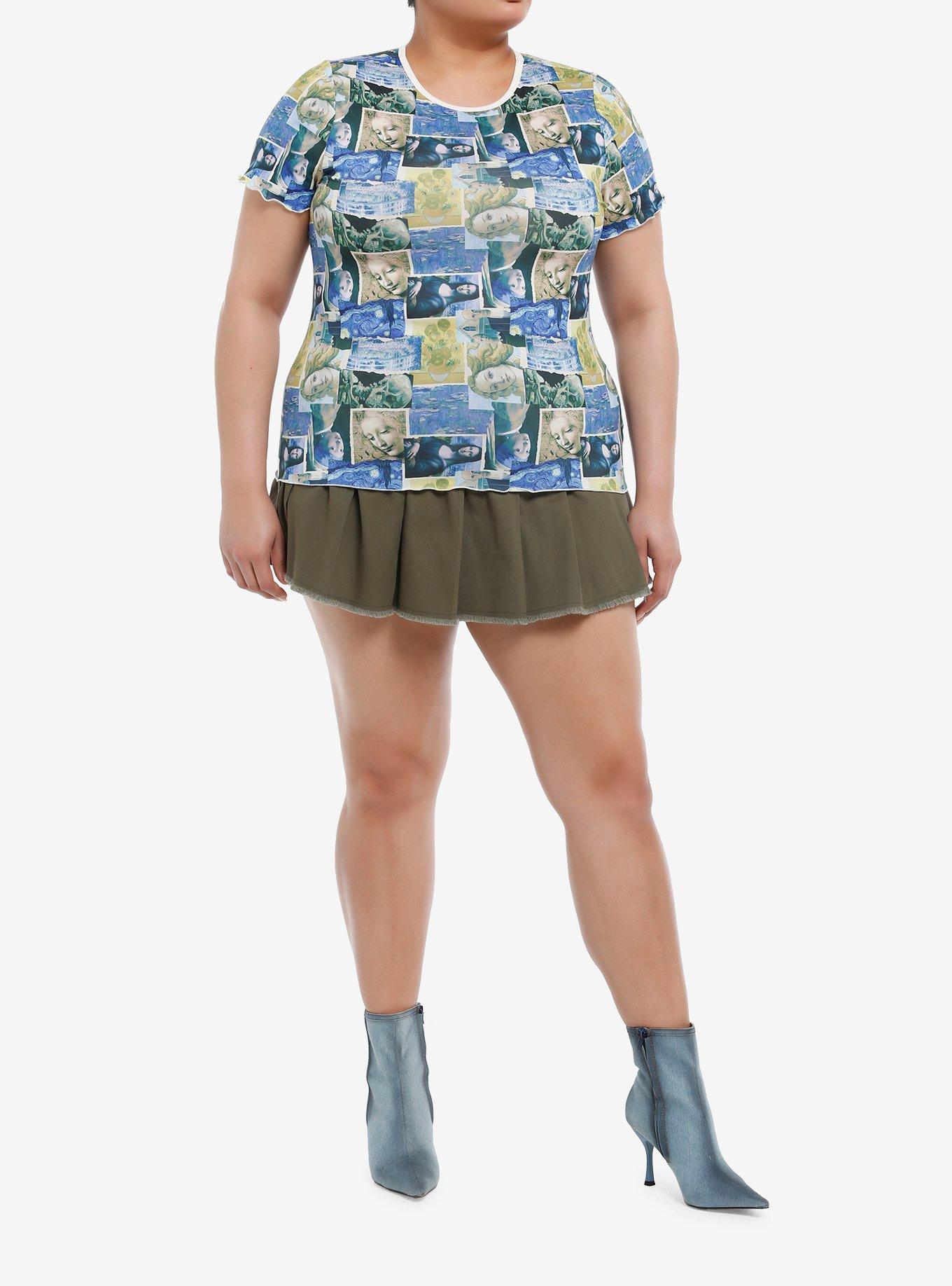 Social Collision Renaissance Art Collage Girls Top Plus Size, , hi-res