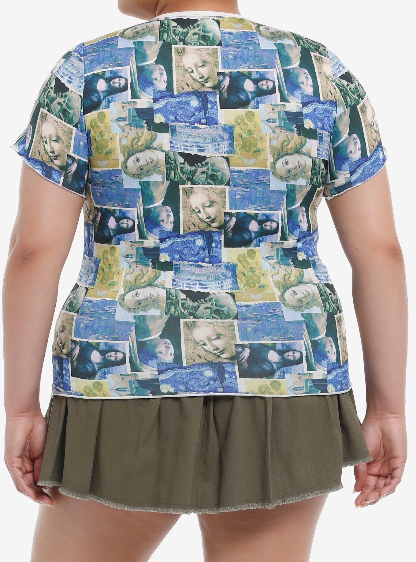 Social Collision Renaissance Art Collage Girls Top Plus Size, , alternate