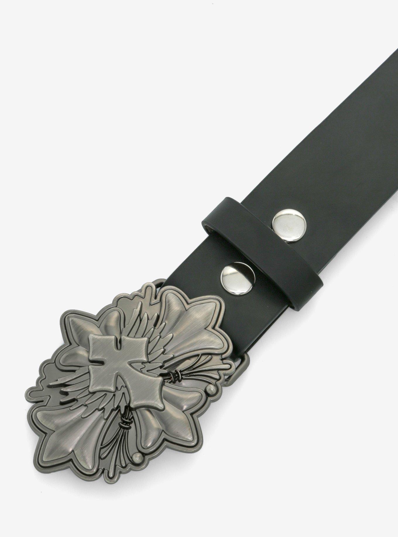 Winged Cross Single Belt Buckle, , alternate