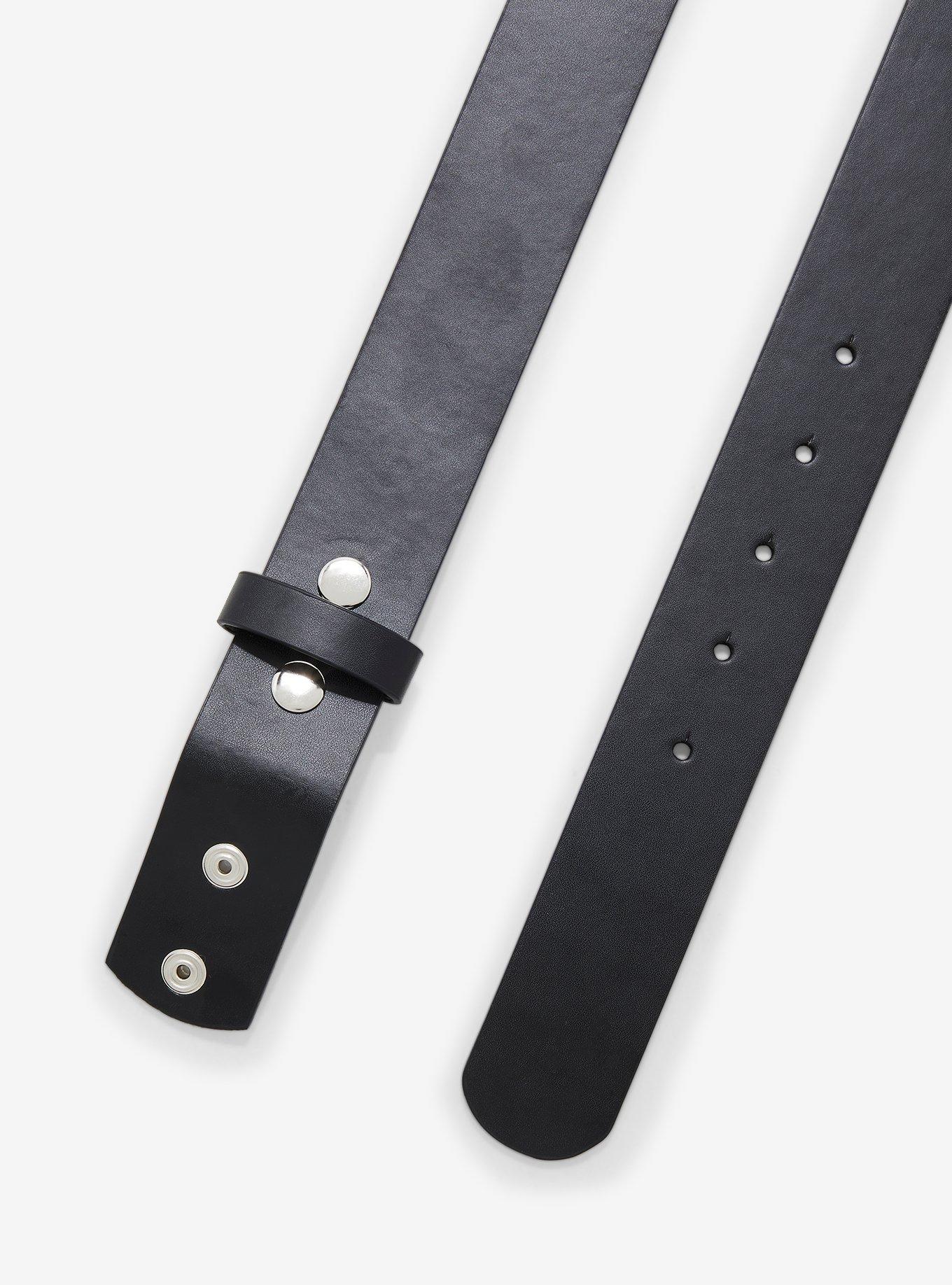 Black Faux Leather Belt Without Buckle, MULTI, alternate