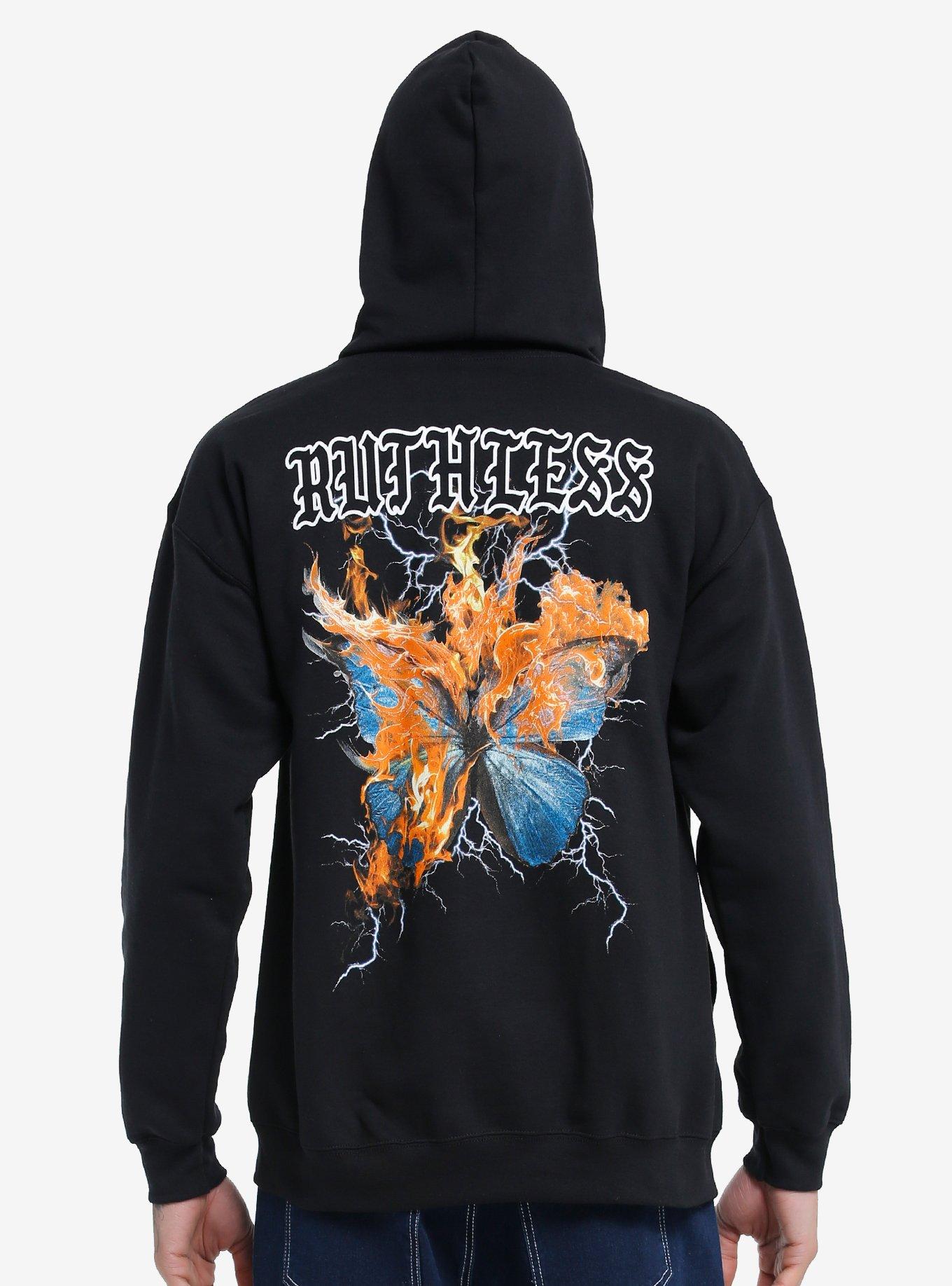 Social Collision® Ruthless Butterfly Hoodie, BLACK, alternate