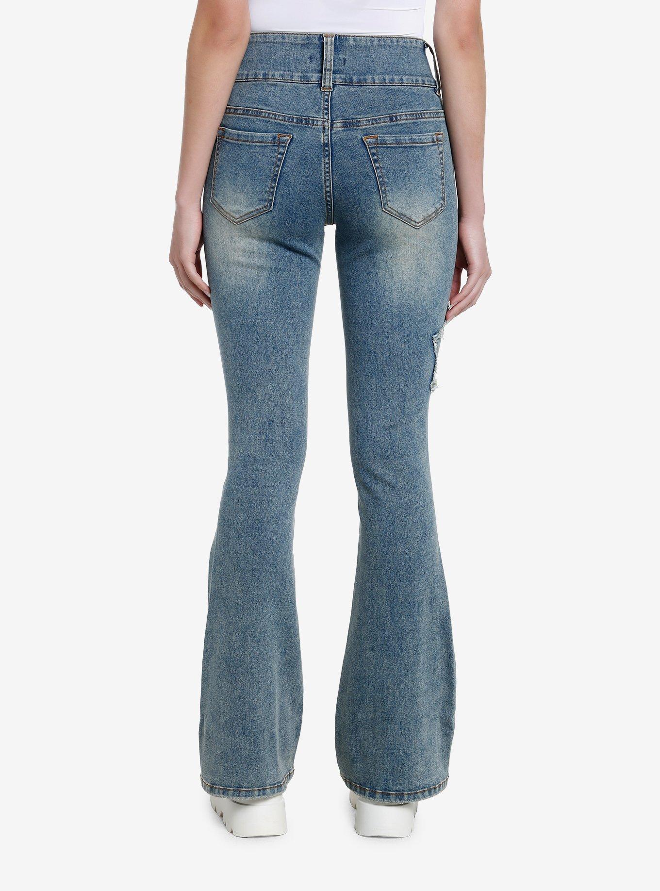 Sweet Society Star Low-Rise Flare Jeans, INDIGO, alternate