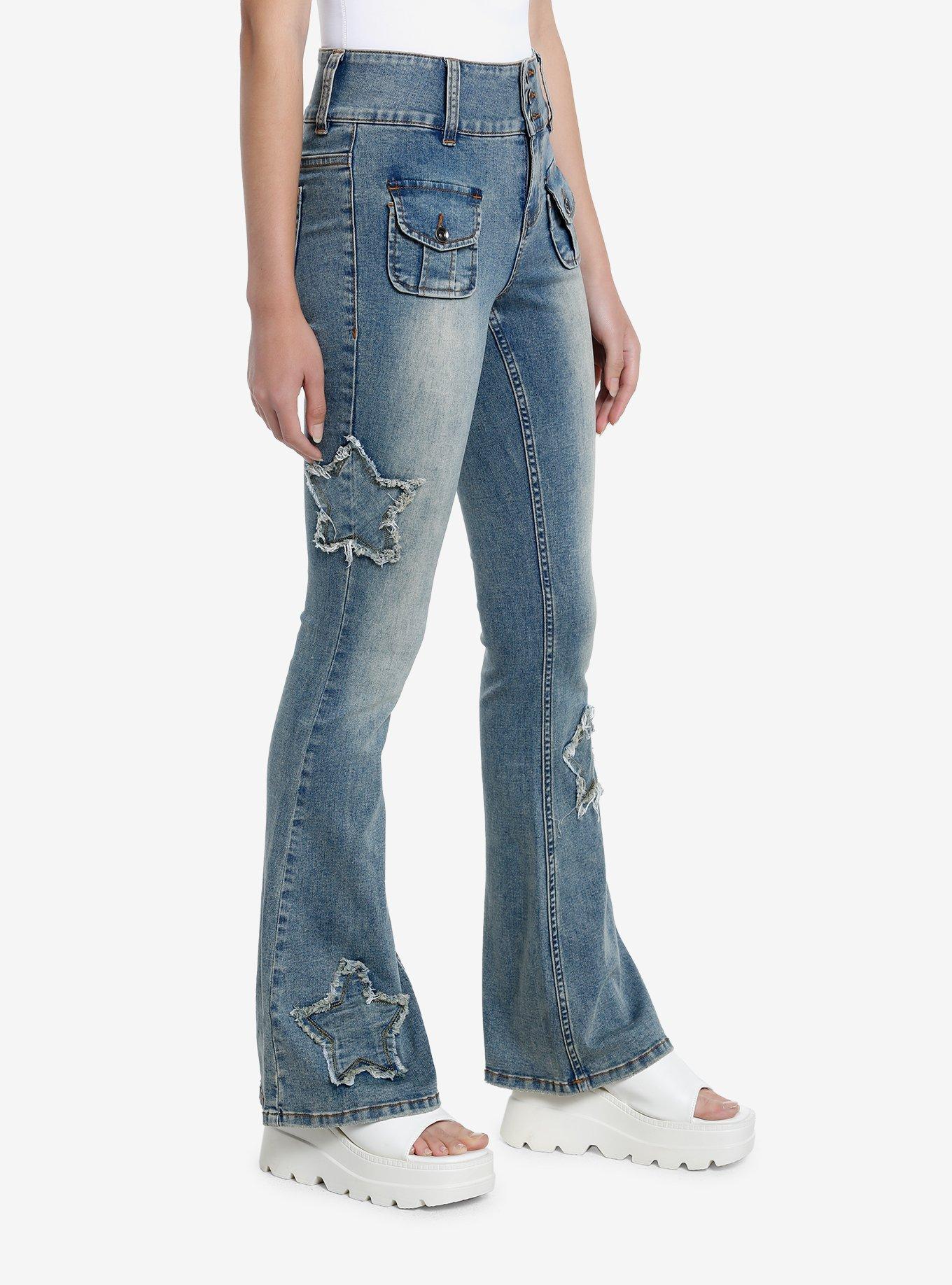 Sweet Society Star Low-Rise Flare Jeans, INDIGO, alternate