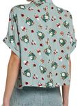 Thorn & Fable Chibi Frog Fairies Girls Woven Button-Up, SAGE, alternate