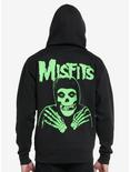 Misfits Green Fiend Skull Hoodie, BLACK, alternate