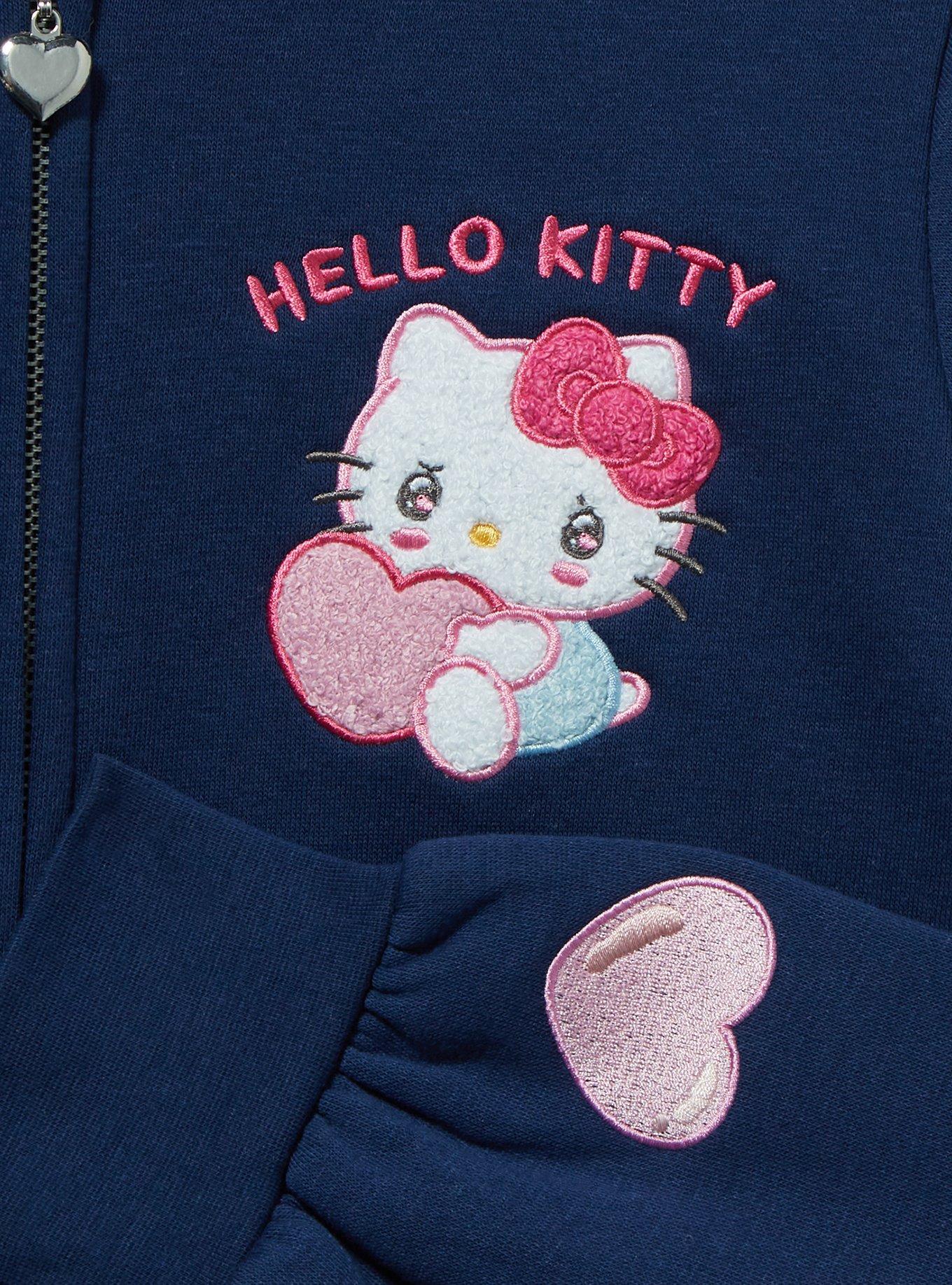 Sanrio Hello Kitty Emo Kyun Zip Hoodie - BoxLunch Exclusive, NAVY, alternate