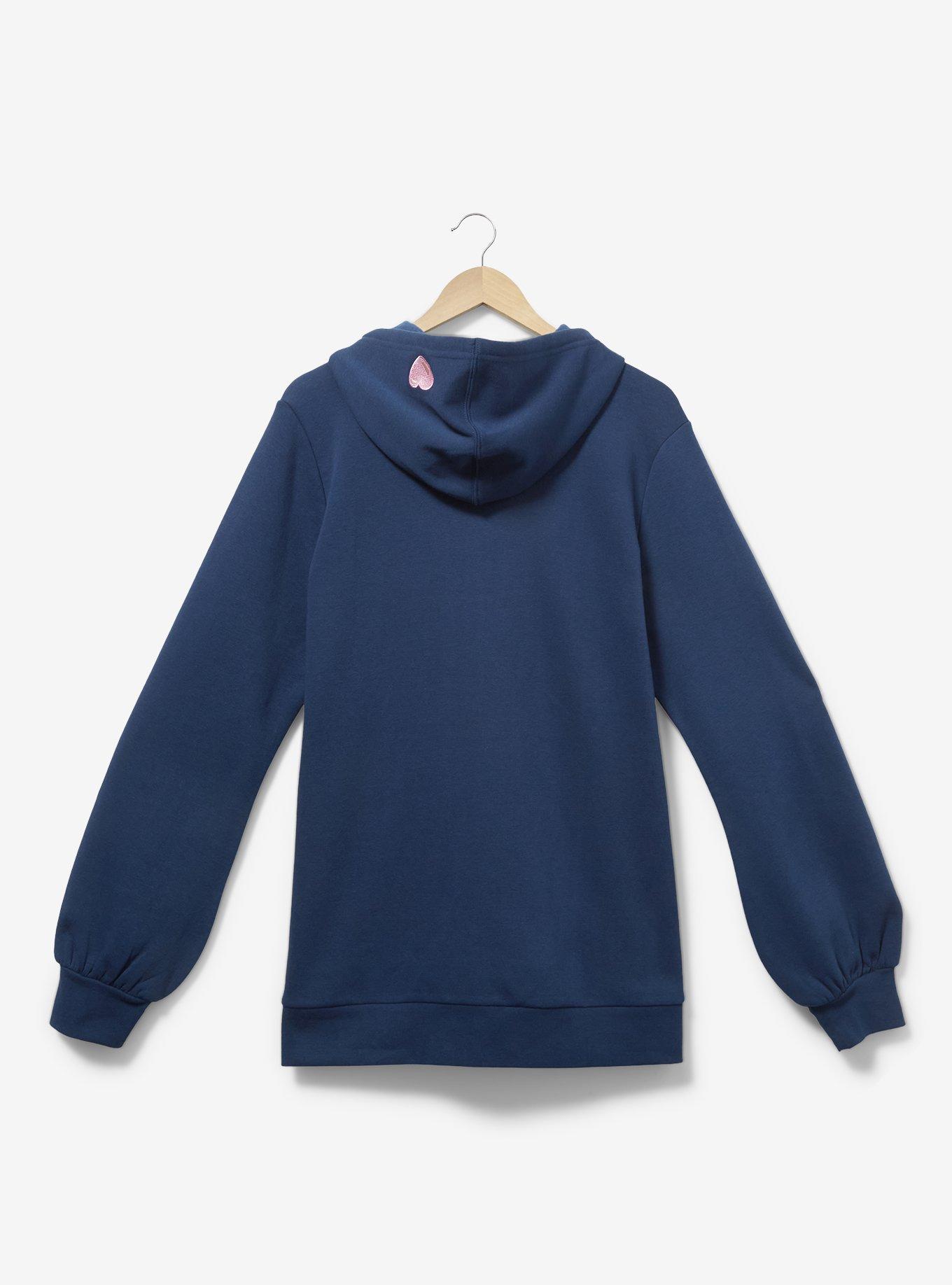 Sanrio Hello Kitty Emo Kyun Women's Plus Size Zip Hoodie - BoxLunch Exclusive, NAVY, alternate