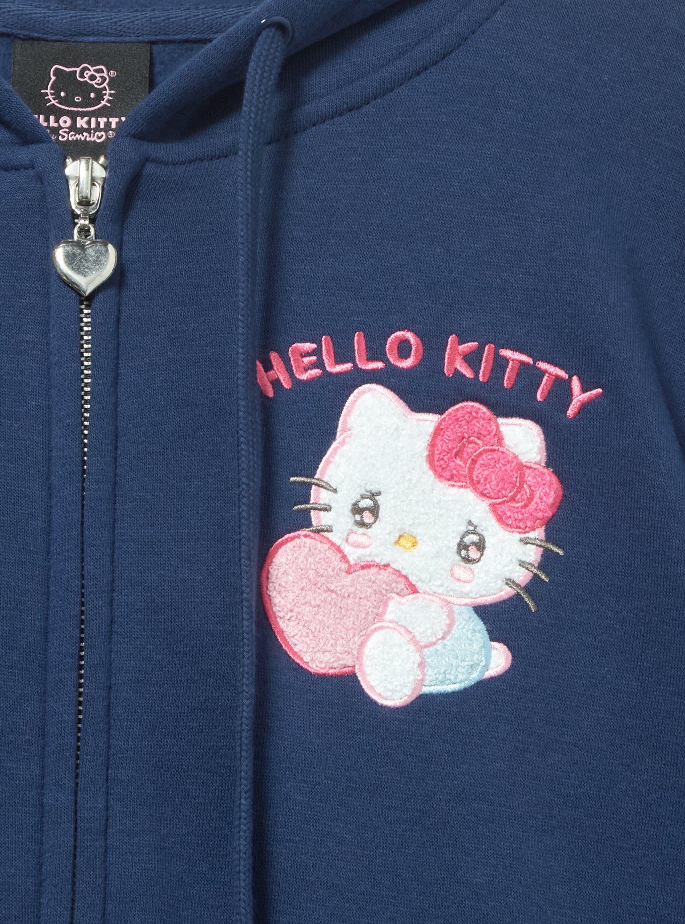 Sanrio Hello Kitty Emo Kyun Women's Plus Size Zip Hoodie - BoxLunch Exclusive, NAVY, alternate