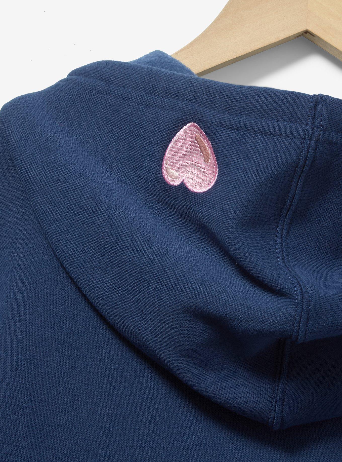 Sanrio Hello Kitty Emo Kyun Women's Plus Size Zip Hoodie - BoxLunch Exclusive, NAVY, alternate