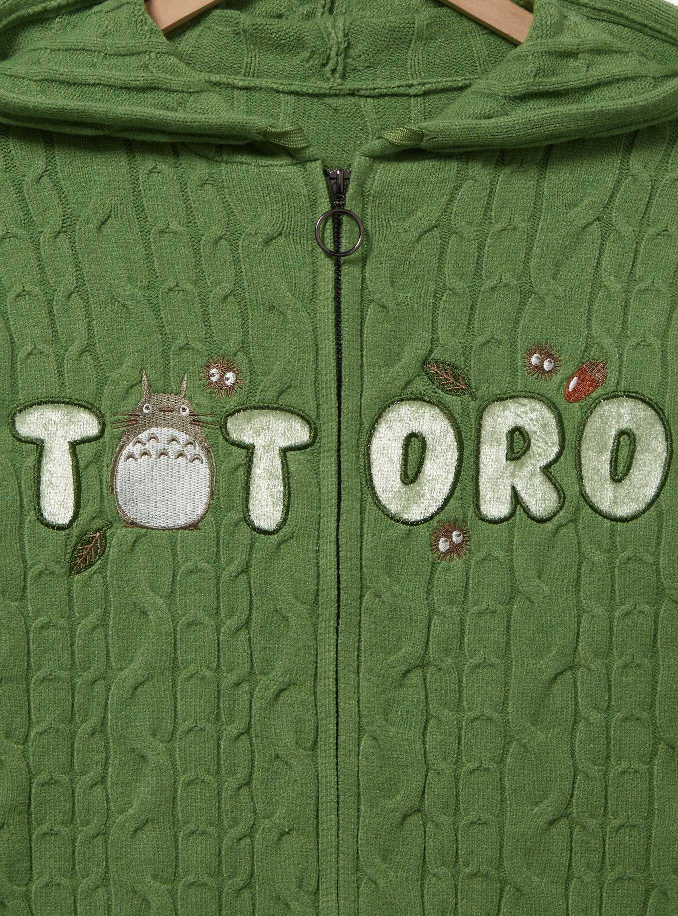 Her Universe Studio Ghibli My Neighbor Totoro Knit Women's Plus Size Zip Hoodie — BoxLunch Exclusive, , hi-res