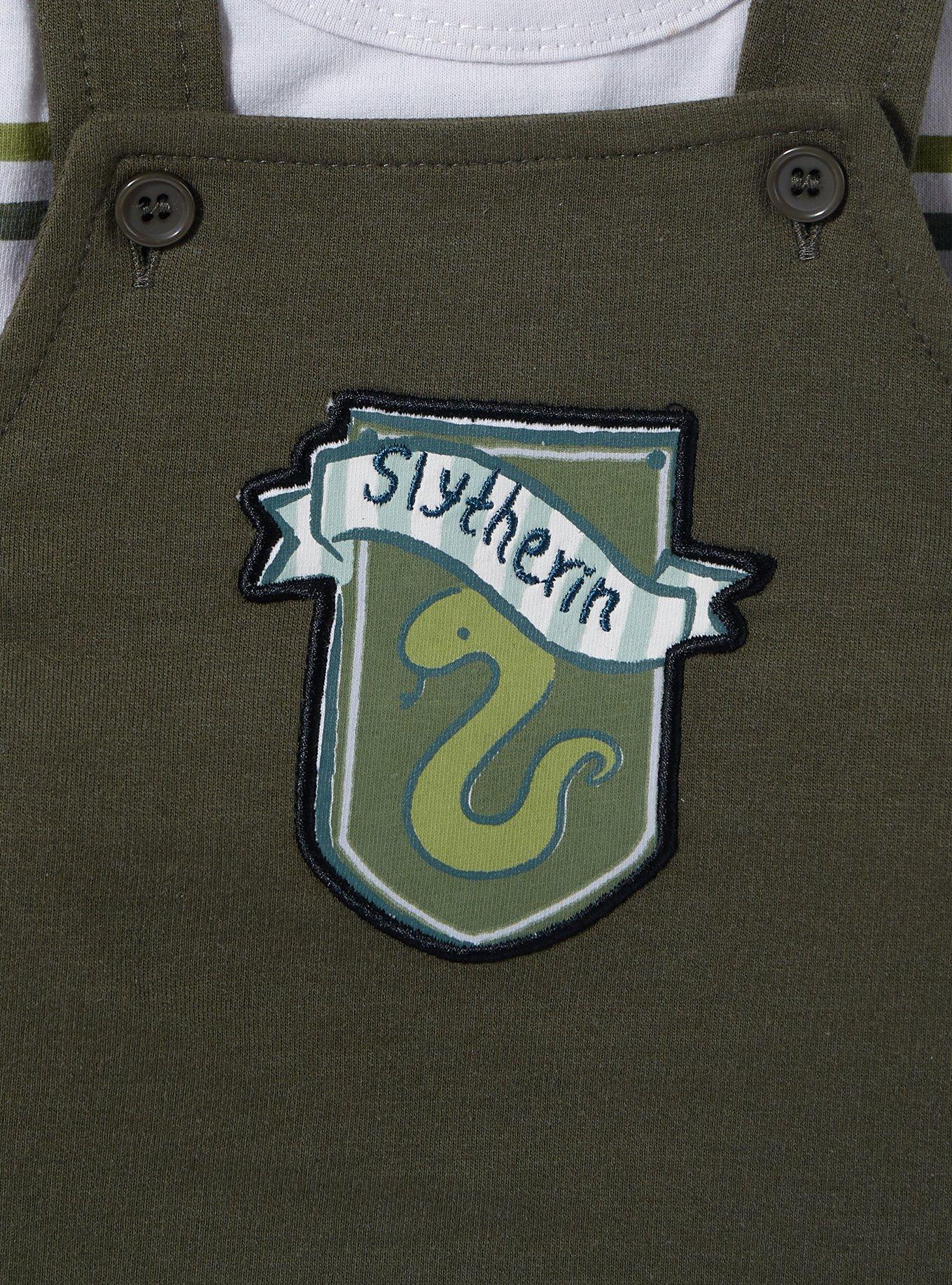 Harry Potter Slytherin Crest Infant T-Shirt and Overall Set - BoxLunch Exclusive, STRIPE - GREEN, alternate