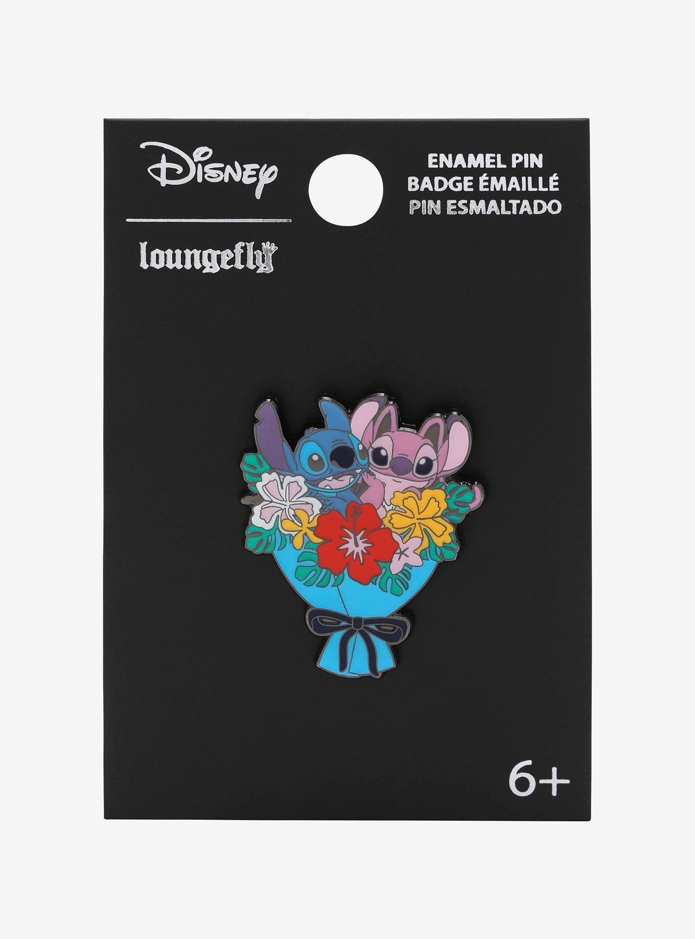 Loungefly Disney Lilo & Stitch Angel & Stitch Bouquet Enamel Pin, , alternate