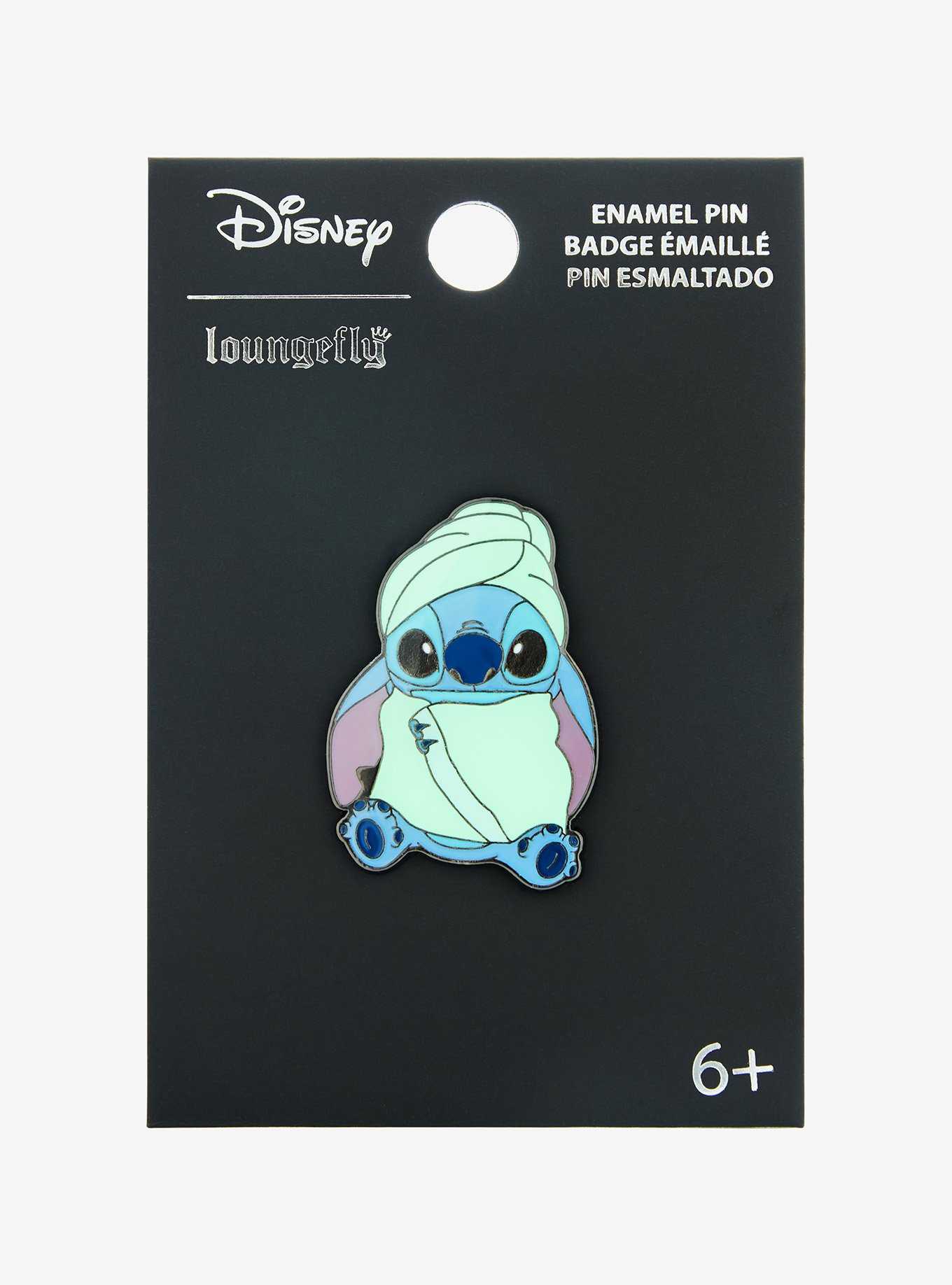 Loungefly Disney Lilo & Stitch Bath Towel Stitch Enamel Pin, , hi-res