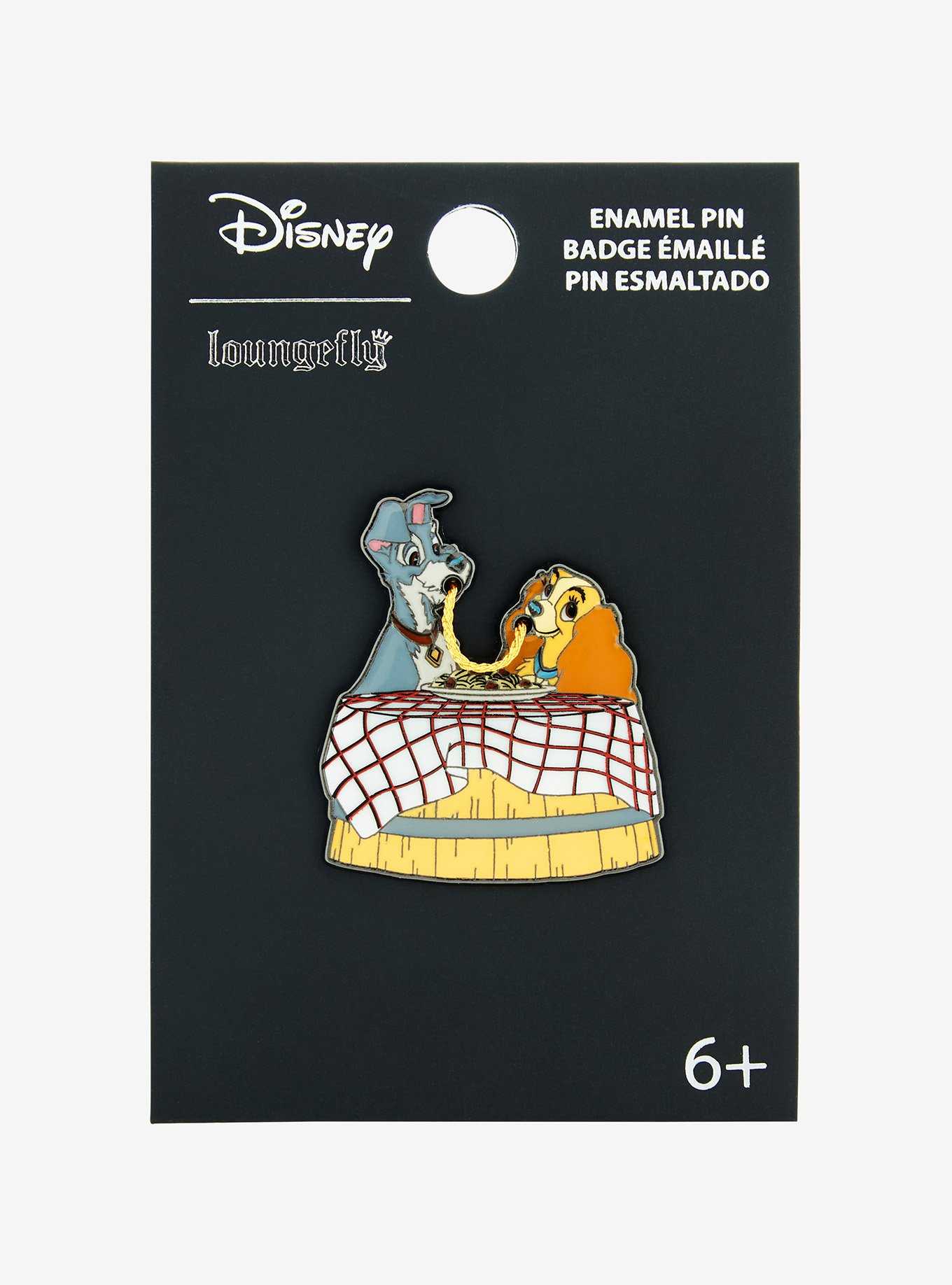 Loungefly Disney Lady And The Tramp Spaghetti Scene Enamel Pin, , hi-res
