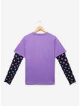 Sanrio Kuromi Mesh Layered Long Sleeve Women's T Shirt — BoxLunch Exclusive, PURPLE, alternate