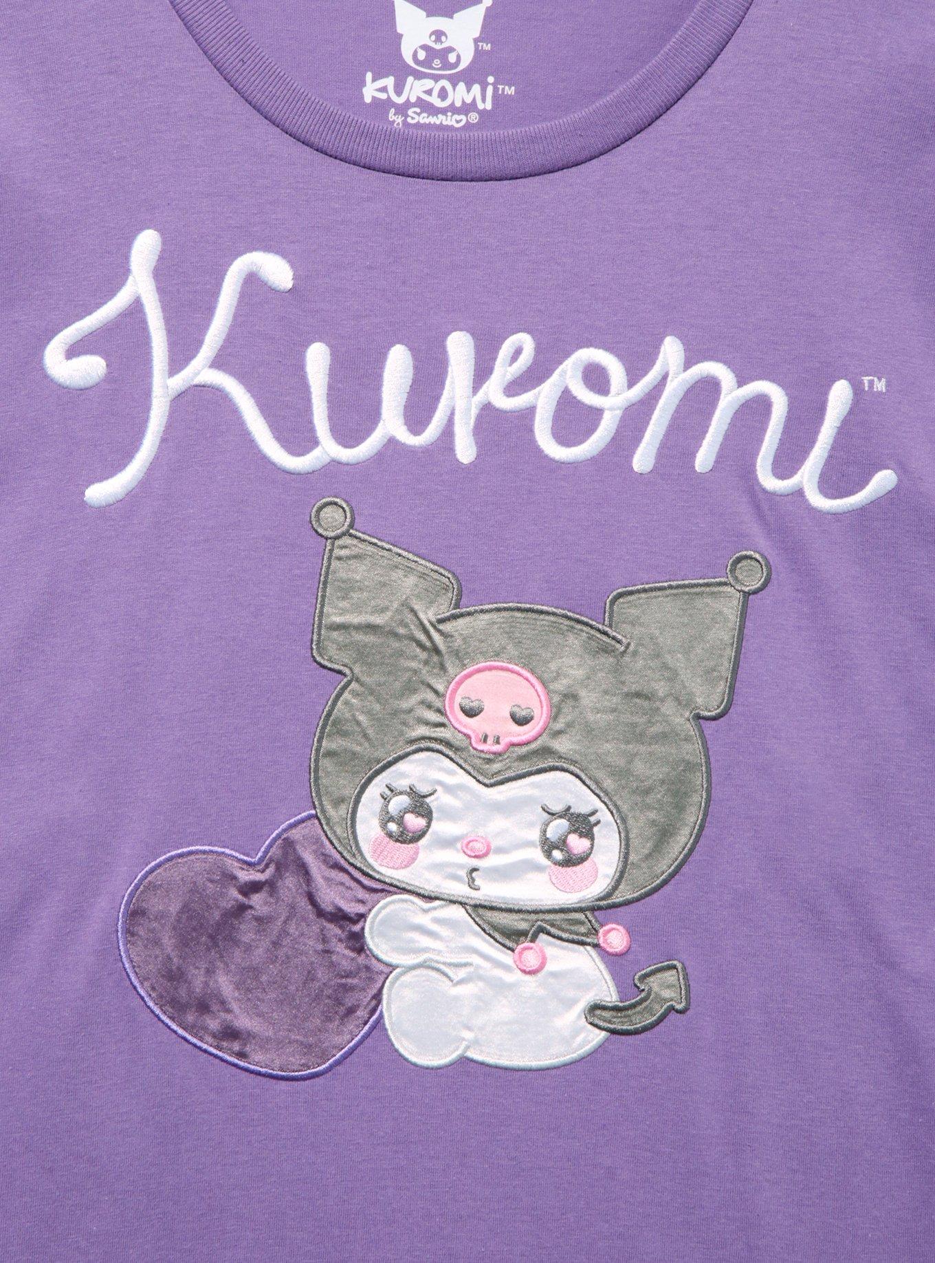 Sanrio Kuromi Mesh Layered Long Sleeve Women's Plus Size T-Shirt &mdash; BoxLunch Exclusive, PURPLE, alternate