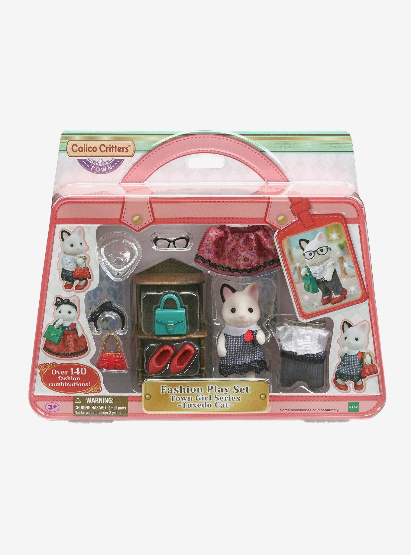 Calico Critters Fashion Play Set Town Girl Series Tuxedo Cat Figure Set, , hi-res