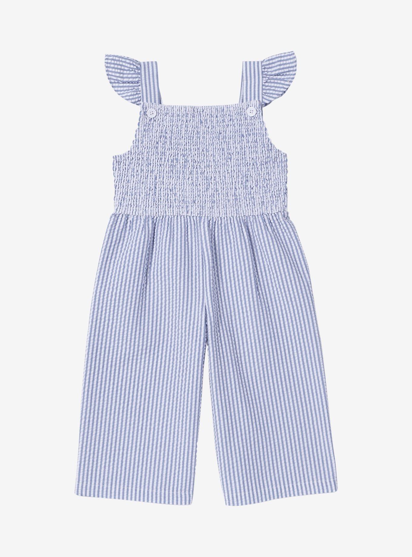 Studio Ghibli Ponyo Boat Striped Ruffle Toddler Romper — BoxLunch Exclusive, STRIPE - BLUE, alternate