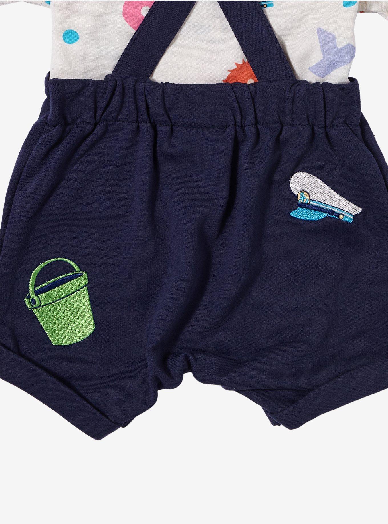 Studio Ghibli Ponyo Sasuke & Ponyo Boat Infant T-Shirt and Overall Set - BoxLunch Exclusive, NAVY, alternate