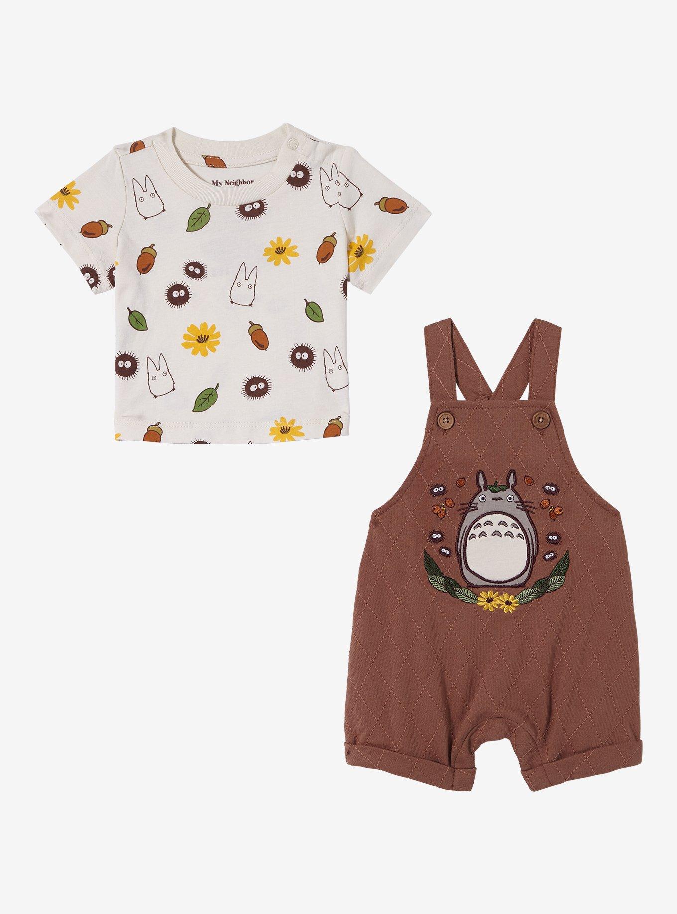 Studio Ghibli My Neighbor Totoro Quilted Infant  T-Shirt and Overall Set - BoxLunch Exclusive, BROWN  LIGHT BROWN, alternate