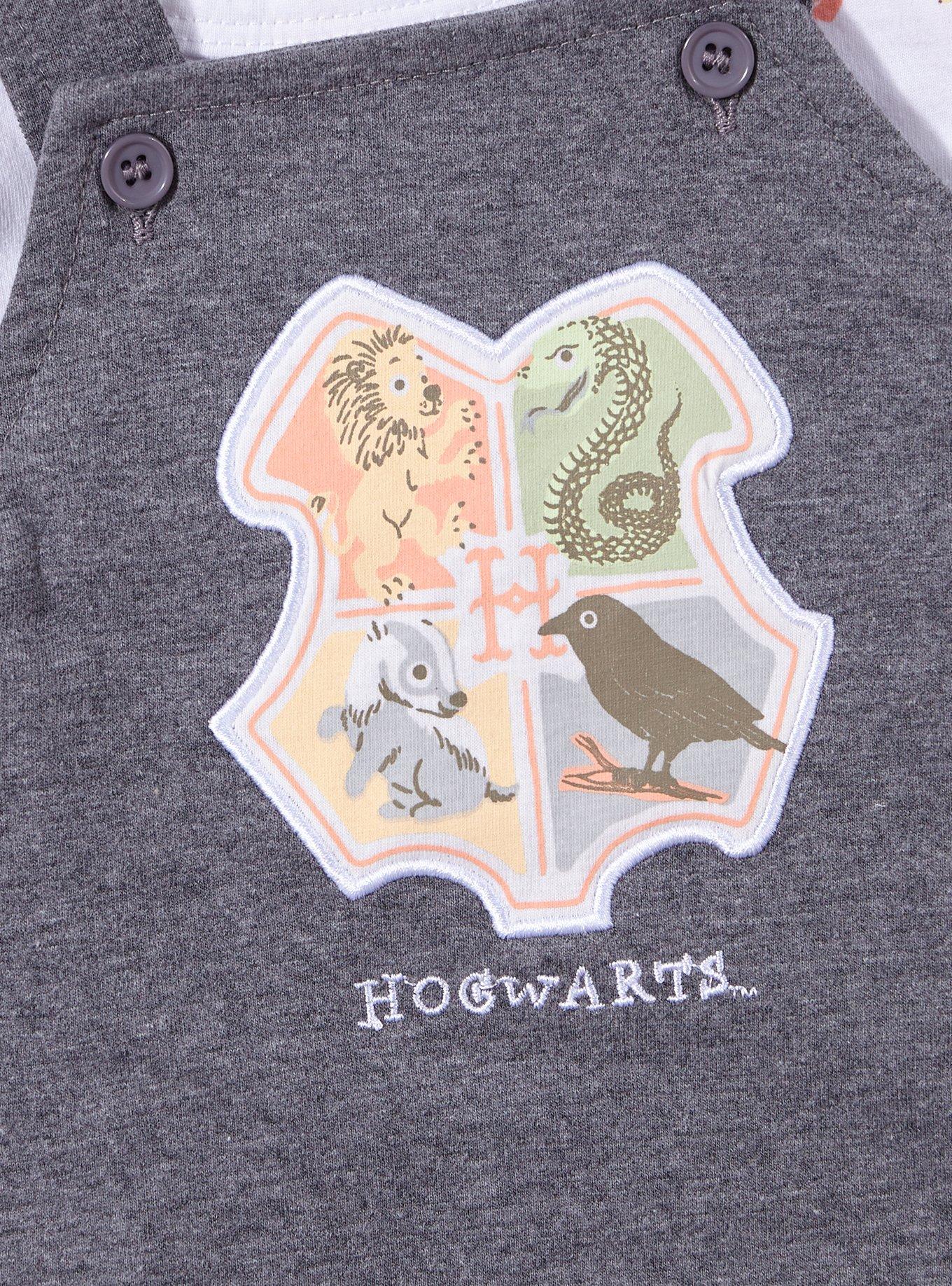 Harry Potter Hogwarts House Crest T-Shirt and Overall Set &mdash; BoxLunch Exclusive, HEATHER  CHARCOAL, alternate