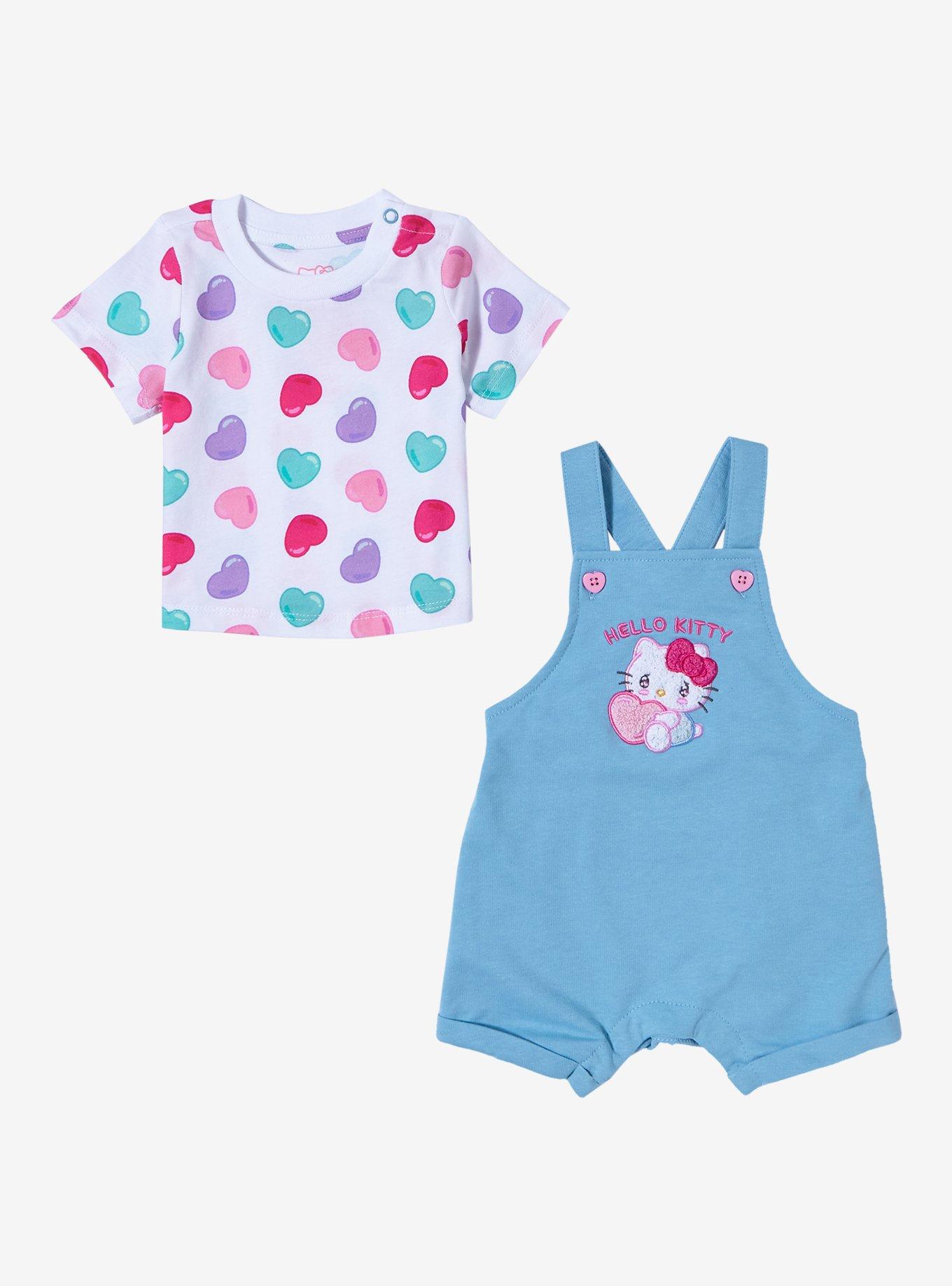 Sanrio Hello Kitty Emo Kyun Heart Infant Overall Set - BoxLunch Exclusive, SKY BLUE, alternate