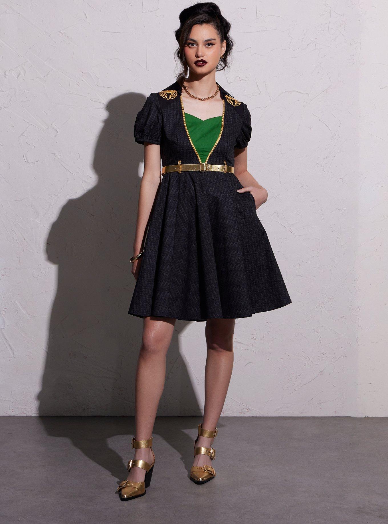 Her Universe Marvel Loki Gold Belt Retro Dress, , hi-res