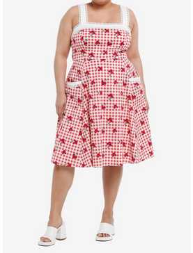 Her Universe Disney Mickey Mouse Cherry Gingham Retro Dress Plus Size, , hi-res