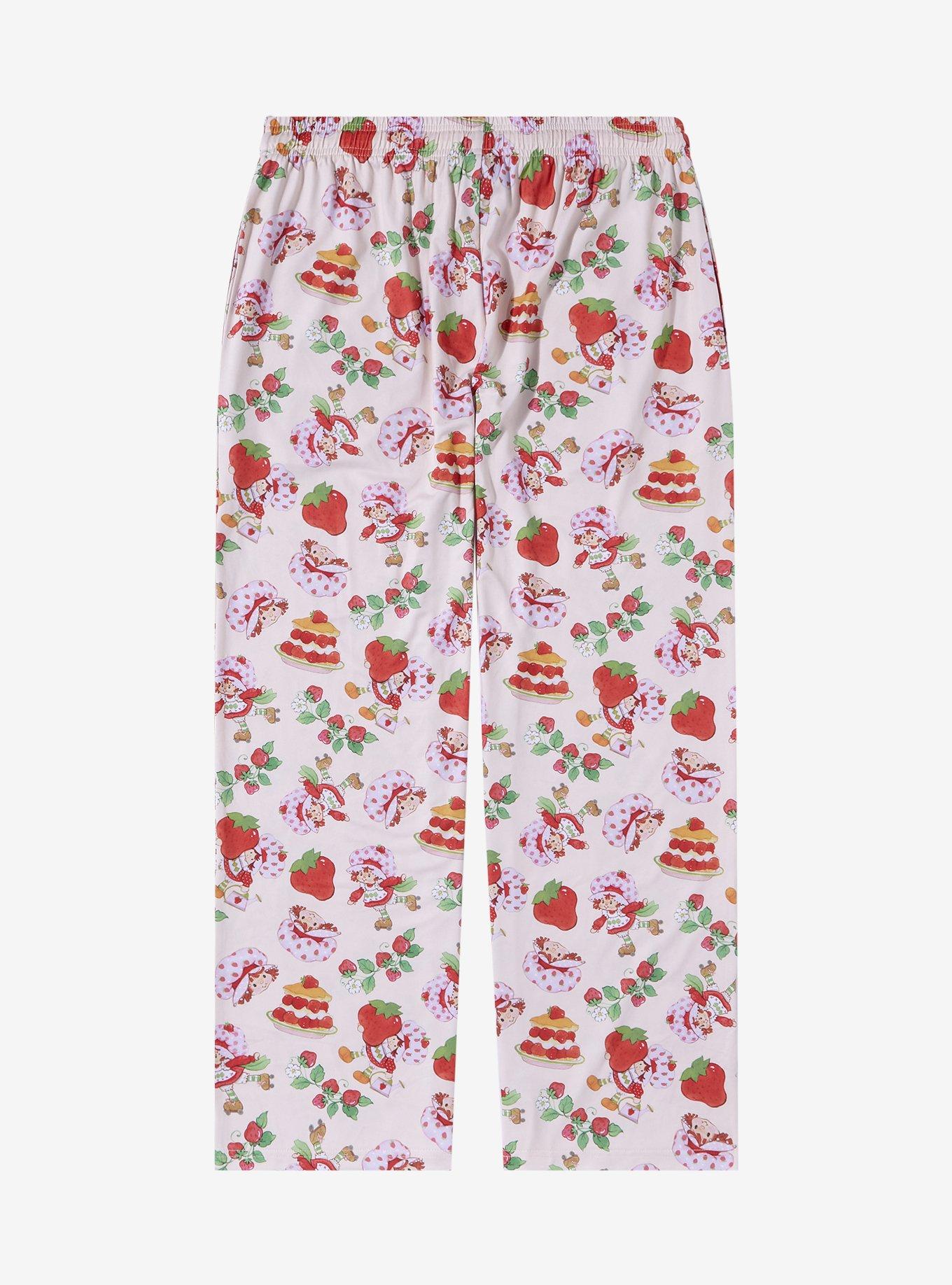 Strawberry Shortcake Icons Allover Print Women's Plus Size Sleep Pants - BoxLunch Exclusive, CREAM, alternate