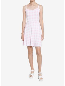 Pastel Pink Gingham Mini Dress, , hi-res